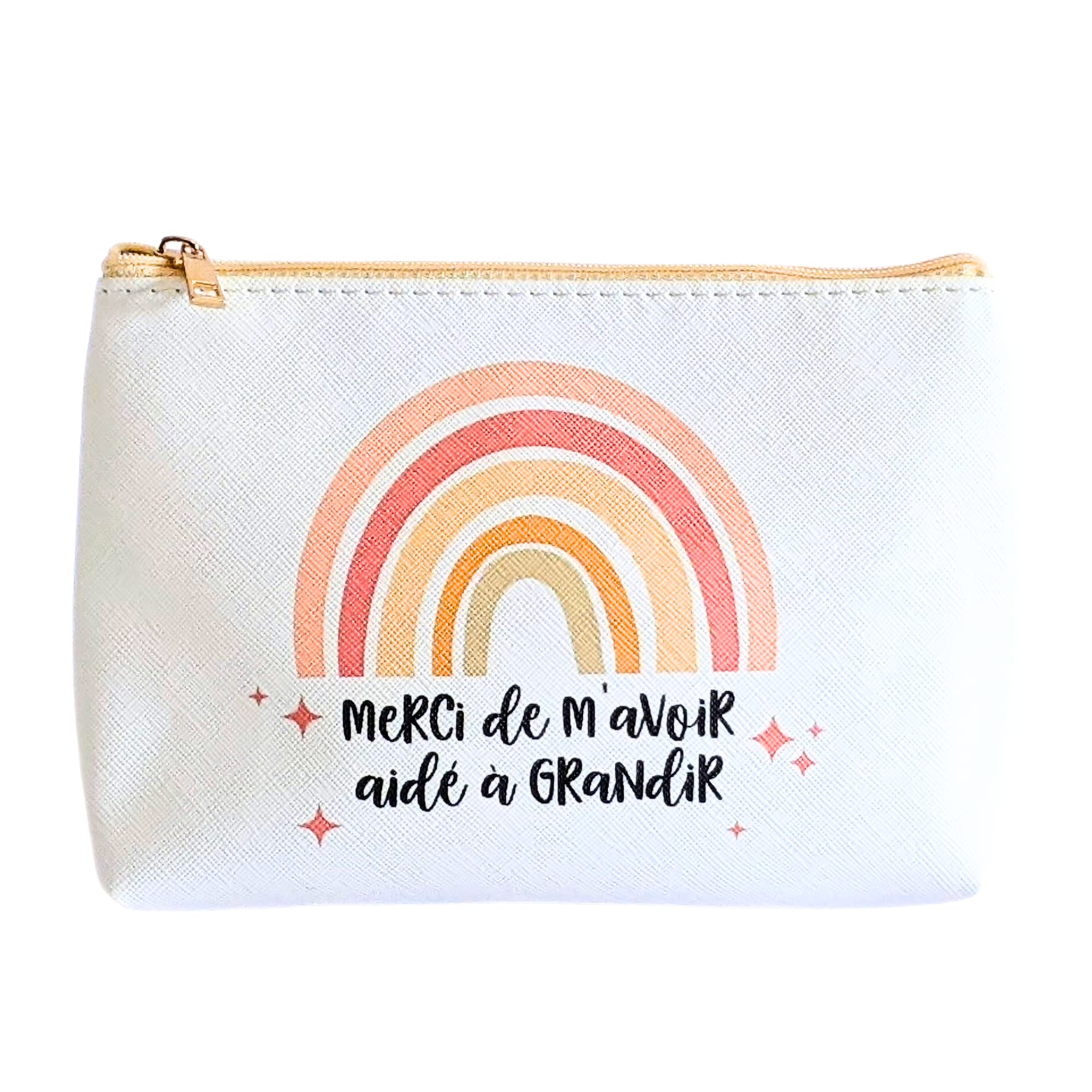 Pochette Merci de m'avoir aidé à Grandir | Cadeau Fin d'année Scolaire - Cadeau crèche, maîtresse, Atsem, aesh (2) Blanc