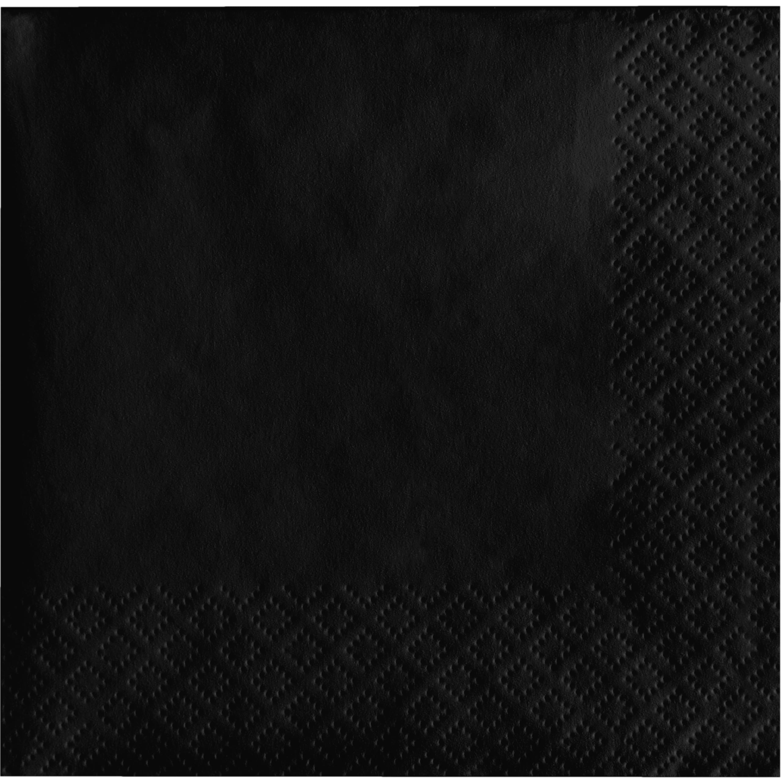 Creative Converting 3-Ply Paper Beverage Napkins, Black Velvet Color, 50 Count