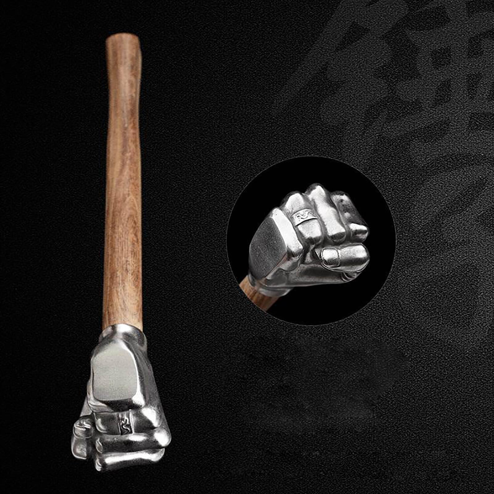 Edelstahl Faustform, Dekorativer Fausthammer, Hammer, für Zuhause, Auto, Outdoor, Camping, Rosen-Holzgriff, Bastelhammer, dekoratives Ornament, für leichte Aufgaben im Notfall