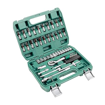 SPARTAN By Mechtec 46 In 1 PCs Socket Set & Screwdriver Tool Kit Wrench Set Multi-Purpose Combination Bits With Storage Case For Home & Industrial Use, Garage (Pack Of 1)