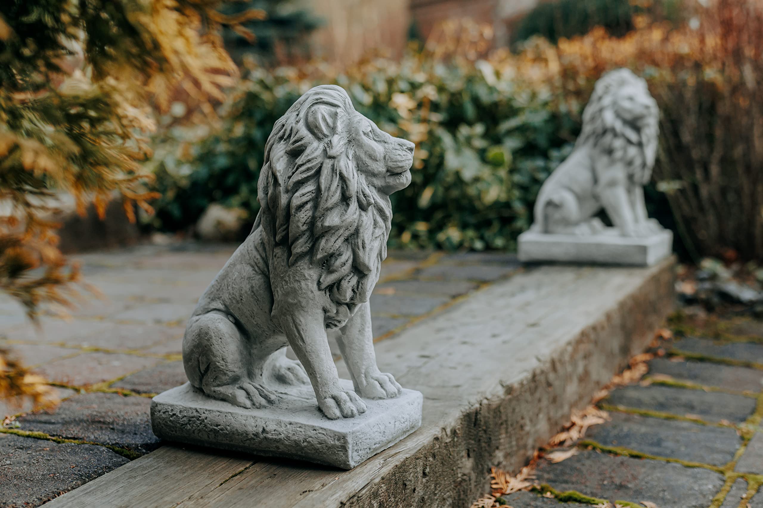 gartendekoparadies.de Offerta speciale: Solido Stein Löwen paio piccola pietra artificiale decorazione della stanza Gartendeko