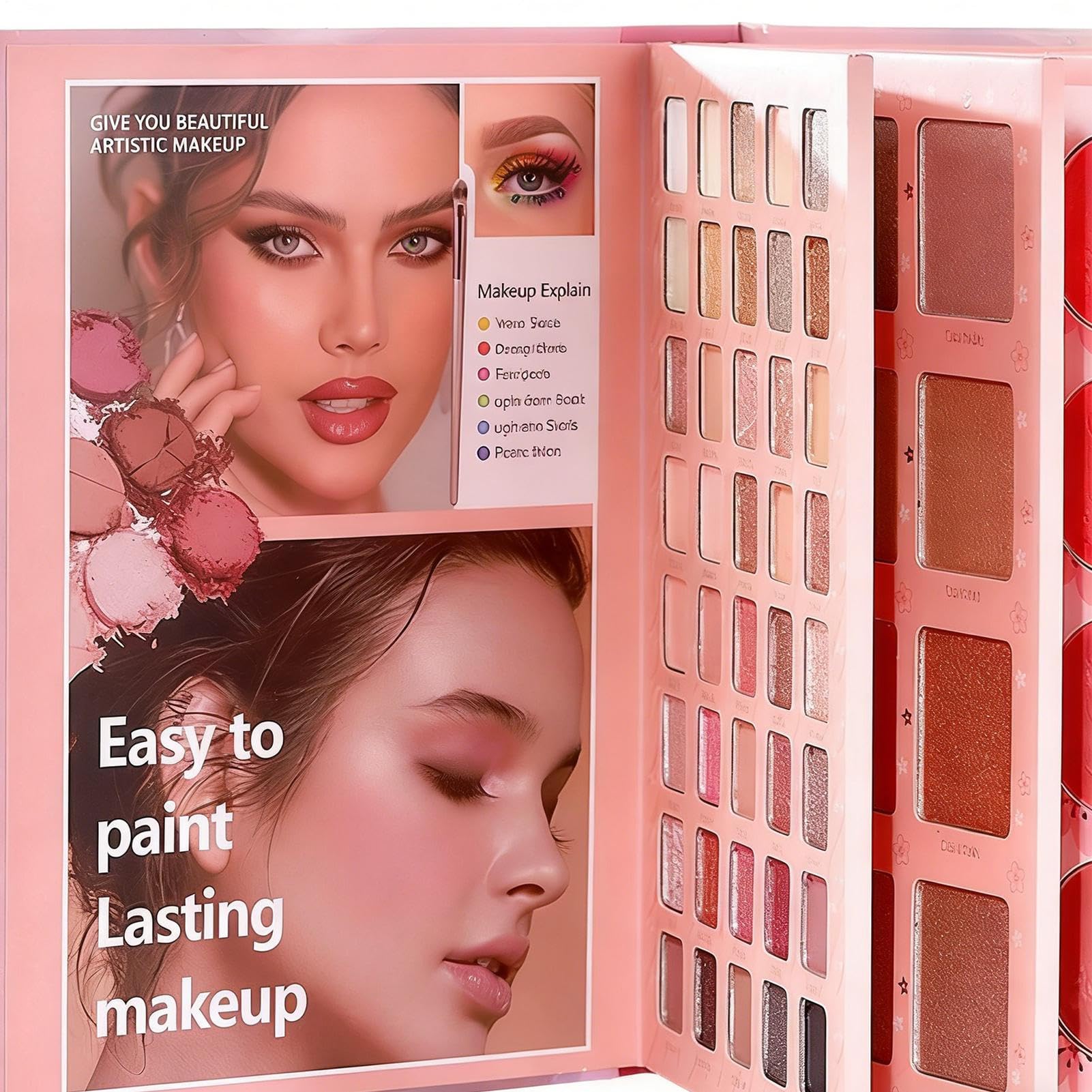 Palette Di Ombretti Palette da Viaggio per Cosmetici a Forma di Libro | Palette per Blush e Ombretti Per Spostamenti Quotidiani Appuntamenti Scuola Feste Fidanzata Moglie