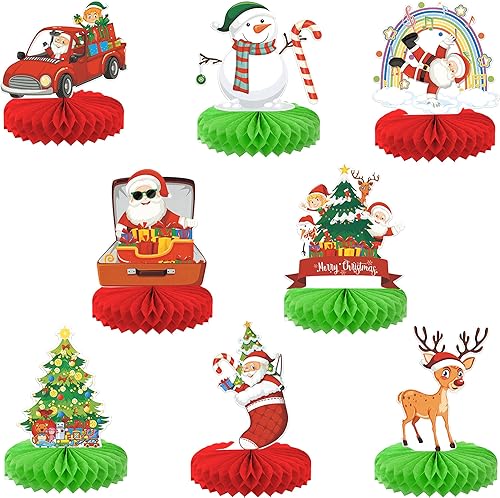KatchOn Centros de mesa de Navidad para mesas, paquete de 9, decoraciones navideñas para interiores, decoración tradicional de nido de abeja,
