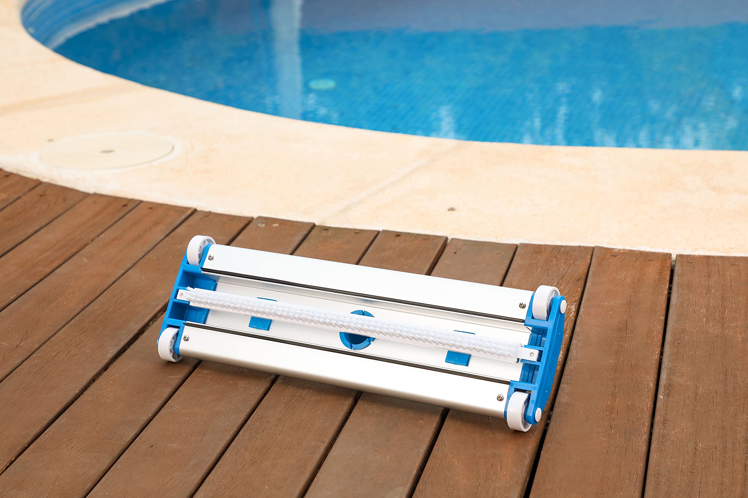 Siqua Limpiafondos Piscina Aluminio Resistente 35 cm, Aspirador Manual para Piscinas, Compatible con Manguera Ø38 mm y Pértiga con Clip, Accesorio de Limpieza y Mantenimiento de Agua Cristalina