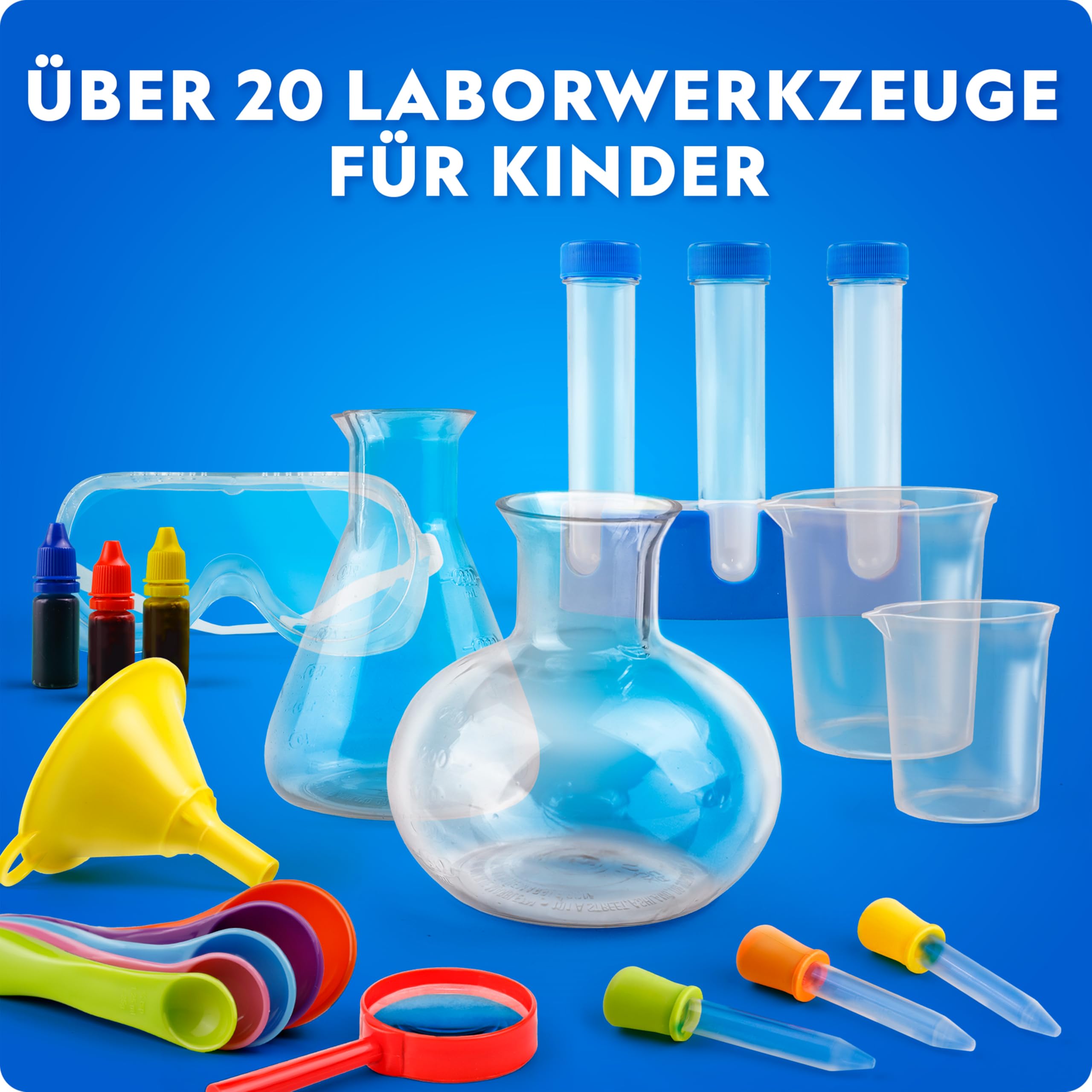 NATIONAL GEOGRAPHIC Junior-Chemielabor für Kinder – Komplettes Lernlabor mit 50 Experimenten & über 20 kindgerechten Labortools, Chemie-Set
