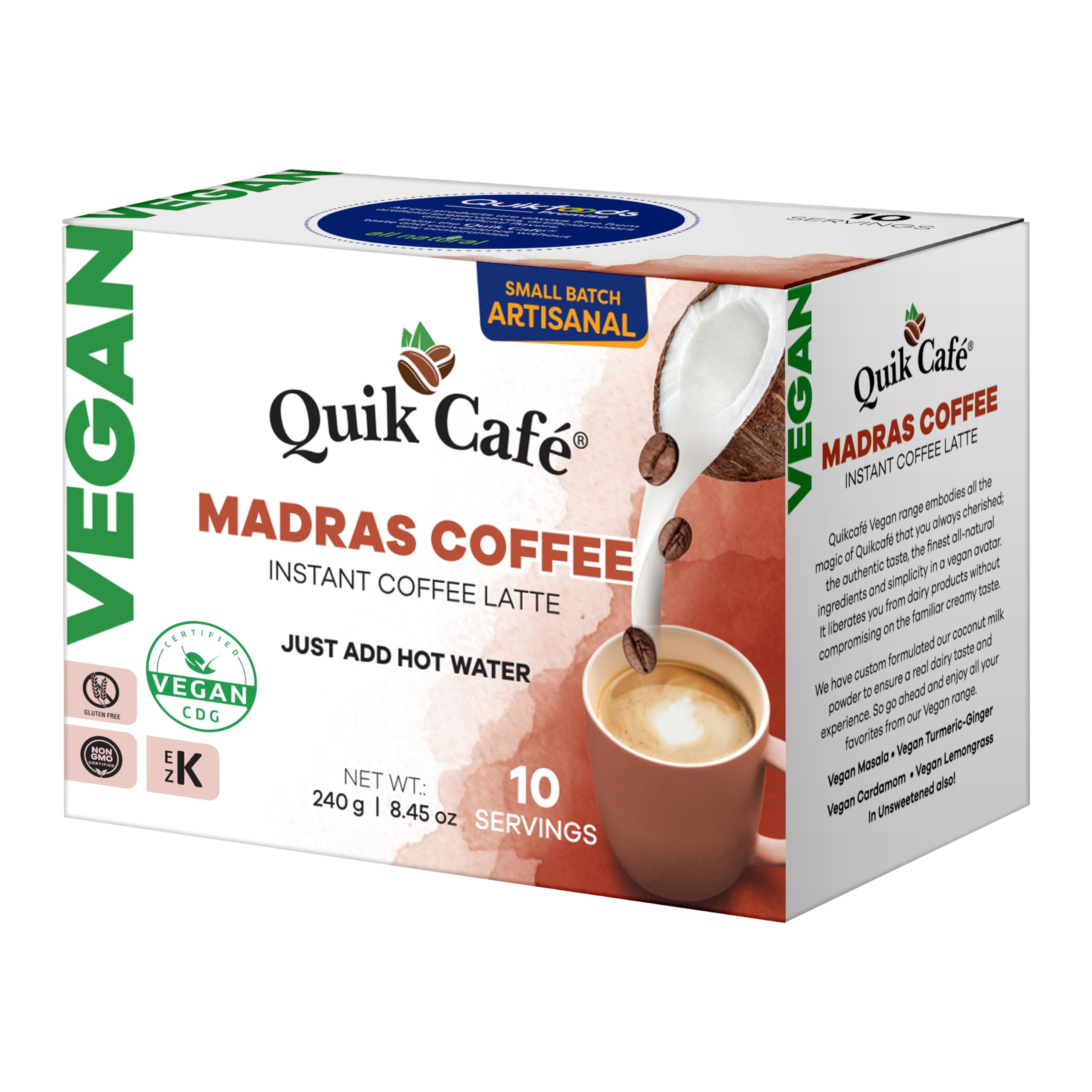 Amazon.com : QuikCafé Instant Vegan Madras Coffee – 10 Count, Rich