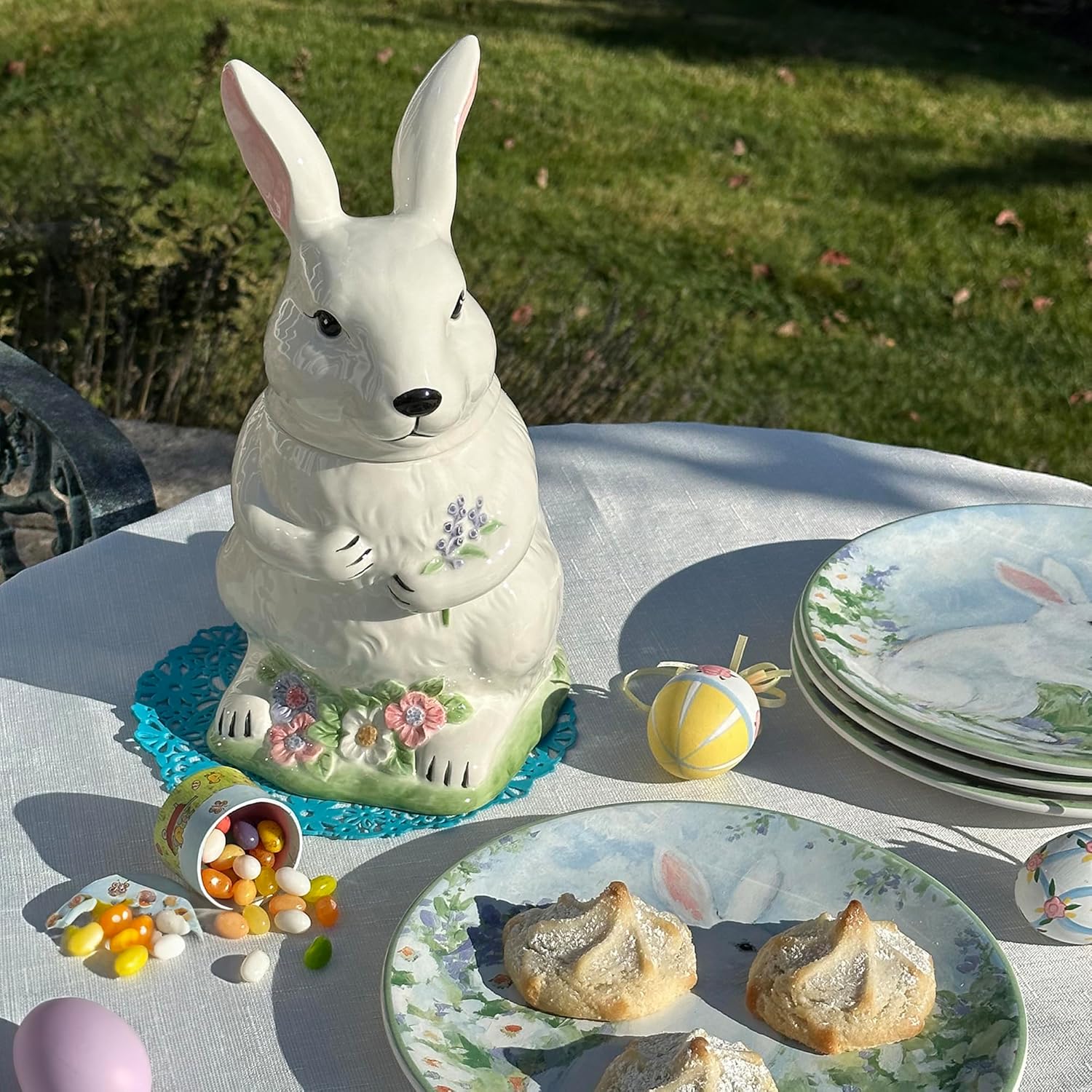 Certified International Easter Morning 3-D Bunny Cookie Jar, 64 oz.