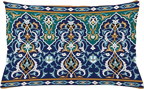 Vista 150 de Ambesonne Orient - Funda de cojín para cojín, diseño floral tradicional de Oriente Medio, clásico, bohemio, antiguo, cultura persa, funda