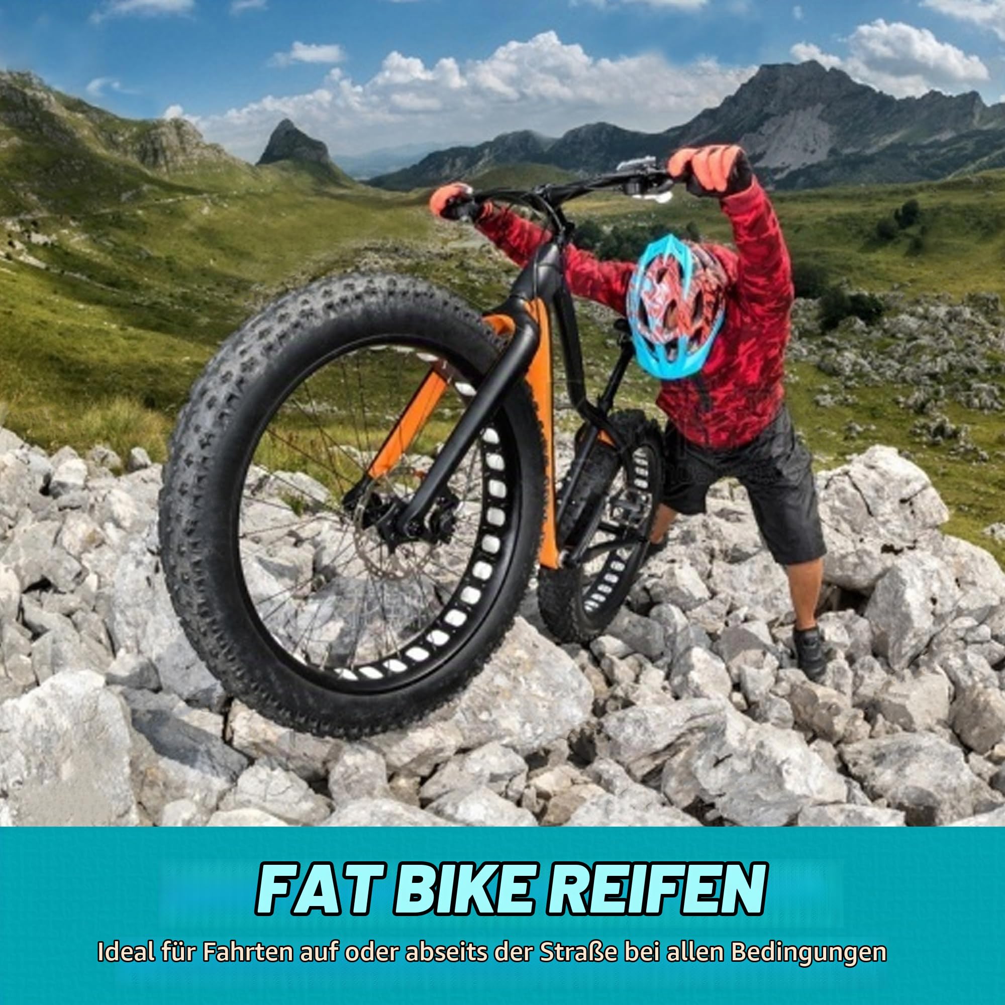 ZUKKA 20 Zoll Heavy Duty E-Bike Reifen 20x4.0 Mantel 102-406 | Faltbar Fat Tire, Fett Fahrradreifen, für E-Bike/Mountain,Snow Bike