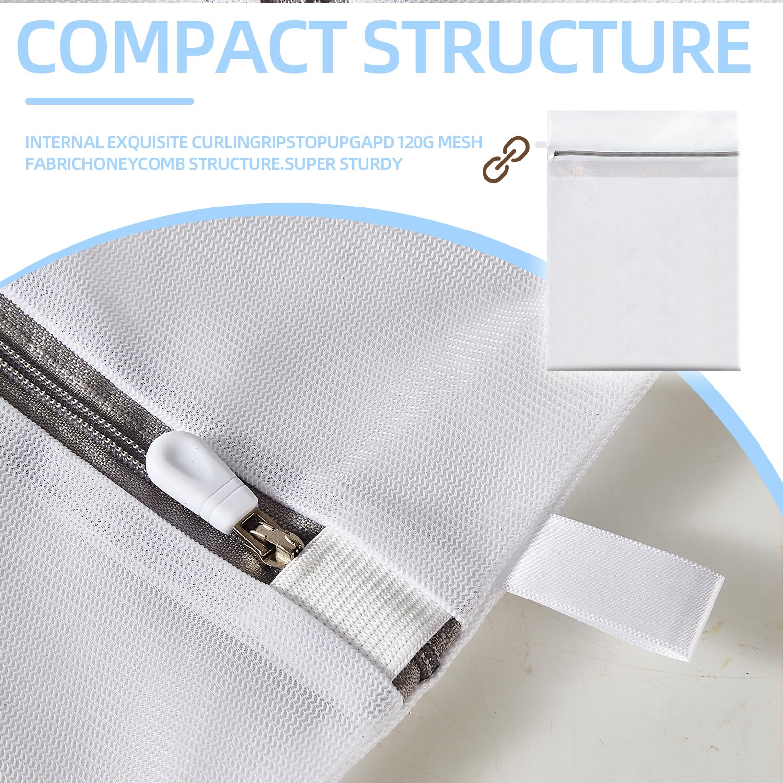 Bolsas de lavandería de malla, bolsas de lavado de malla, estructura de malla duradera con cremallera fuerte, adecuadas para ropa interior, ropa delicada, pantalones, zapatos, calcetines