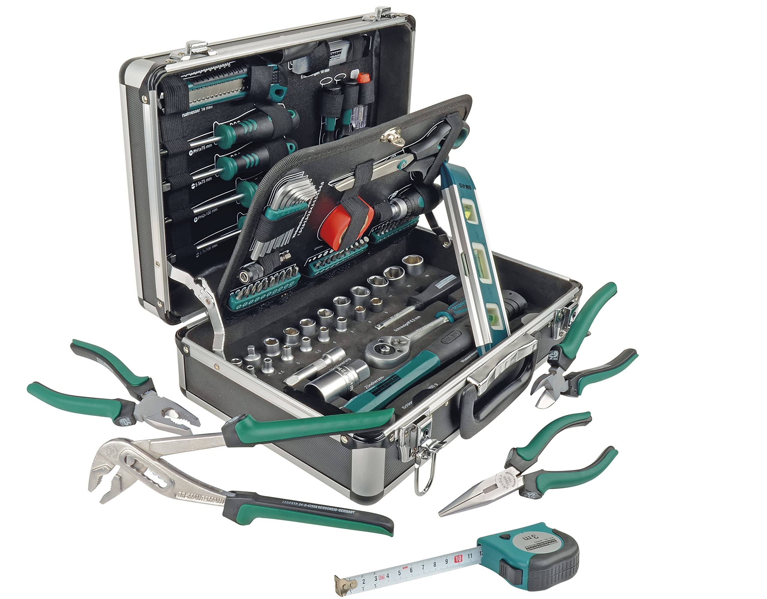 Brüder Mannesmann Tools Set Tool Box, 1 Piece, M29067, Noir