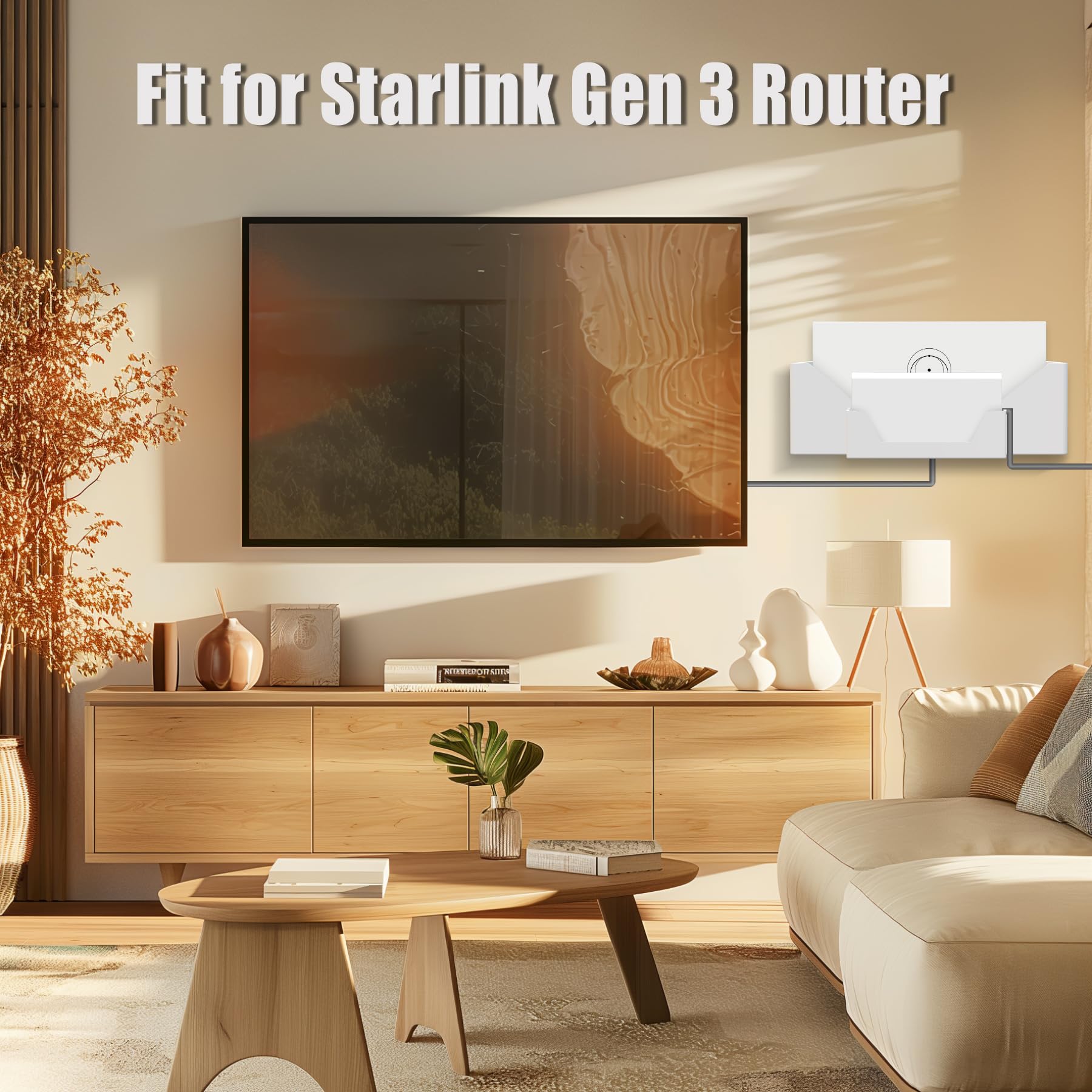 LUFECHO Upgraded Starlink Router Wall Mount with Power Supply Mounting Kit for Starlink V3 & Gen 3 High Performance Standard Router
