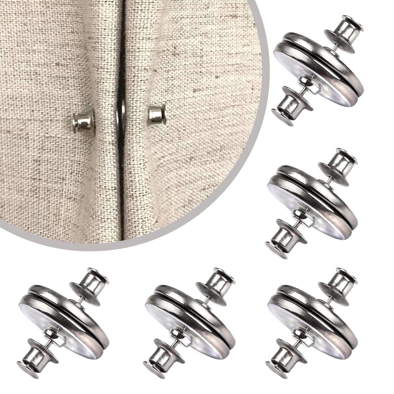 CAMTOVGCA 5Pairs Curtain Closure with Tack Curtain Weights