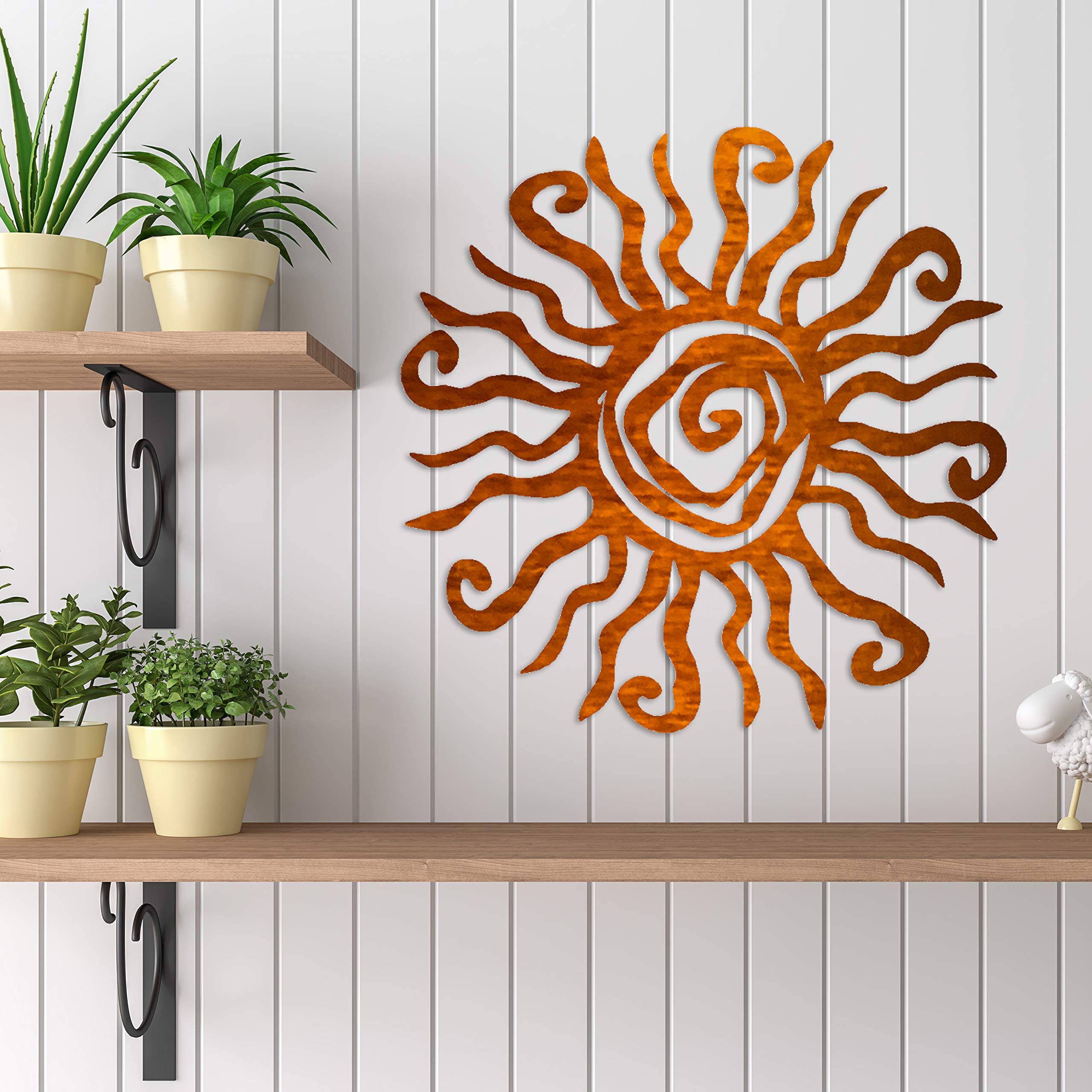Riverside Designs Wacky Sun Metal Wall Art Steel Outdoor Decor (24