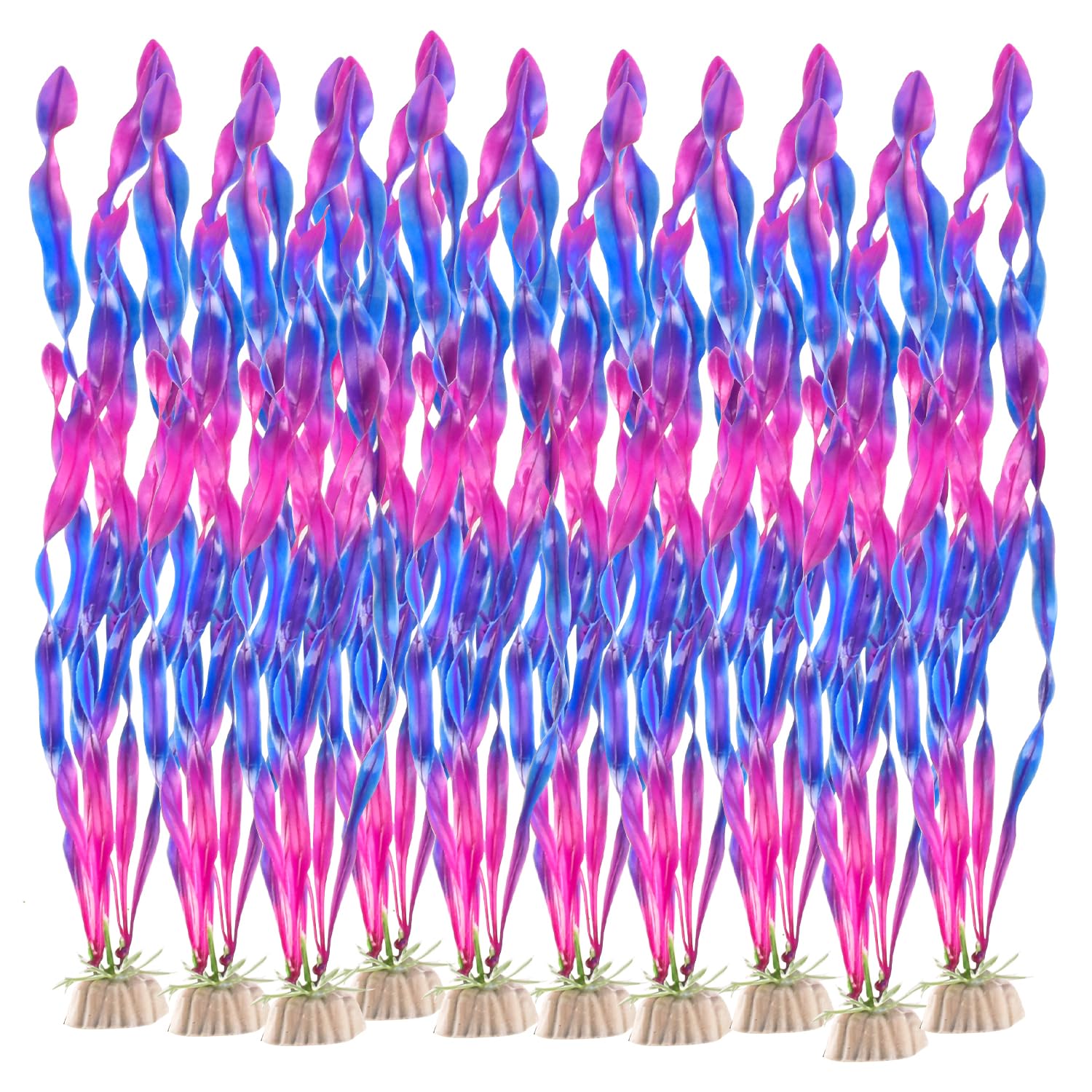 Awxevcik Artificial Green Plants for Aquarium,Plastic Seaweed Water Plants (Purple)