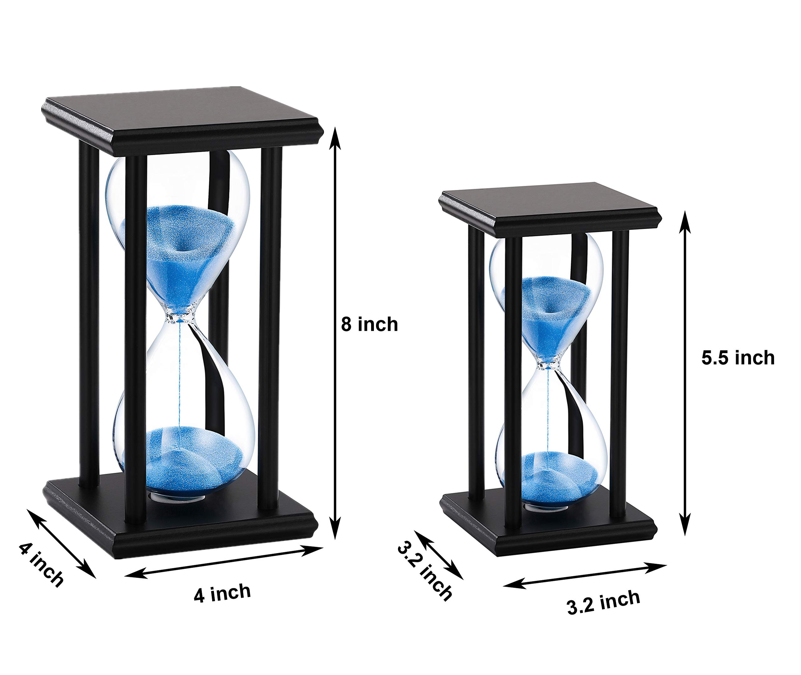 SuLiao Wood 30 Minute Hourglass, Black Wooden Frame Sand Timer Clock, Blue  Sand Watch 30 Min, Antiguo Reloj De Arena 30 Minutos, Large Half Hour Glass