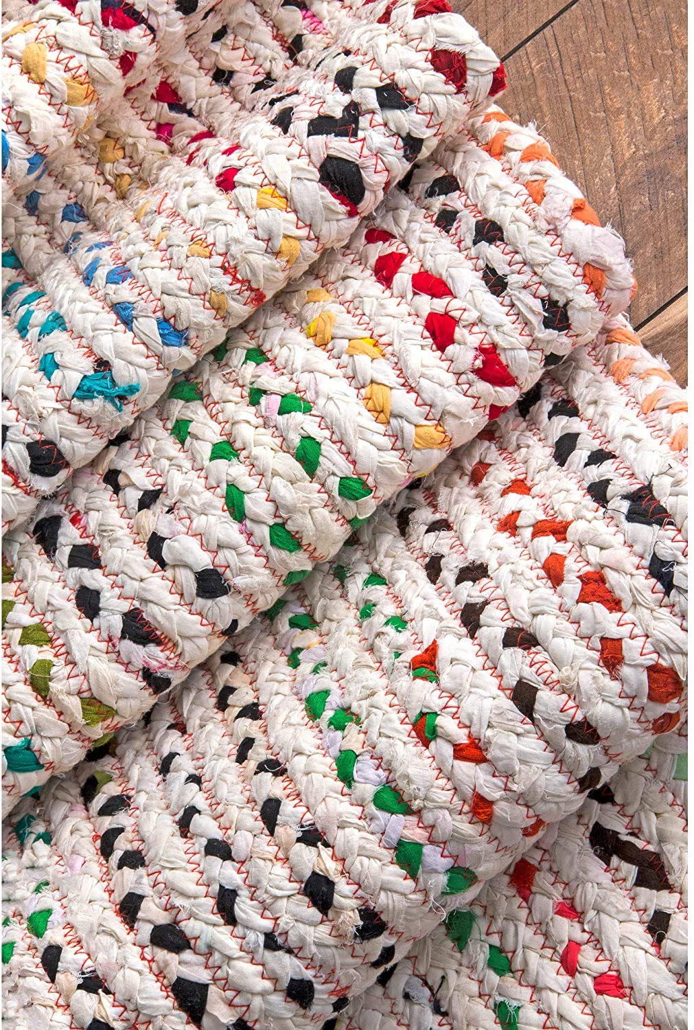 Tapis carré en Coton tissé à la Main pour Salon (120 x 120 cm)