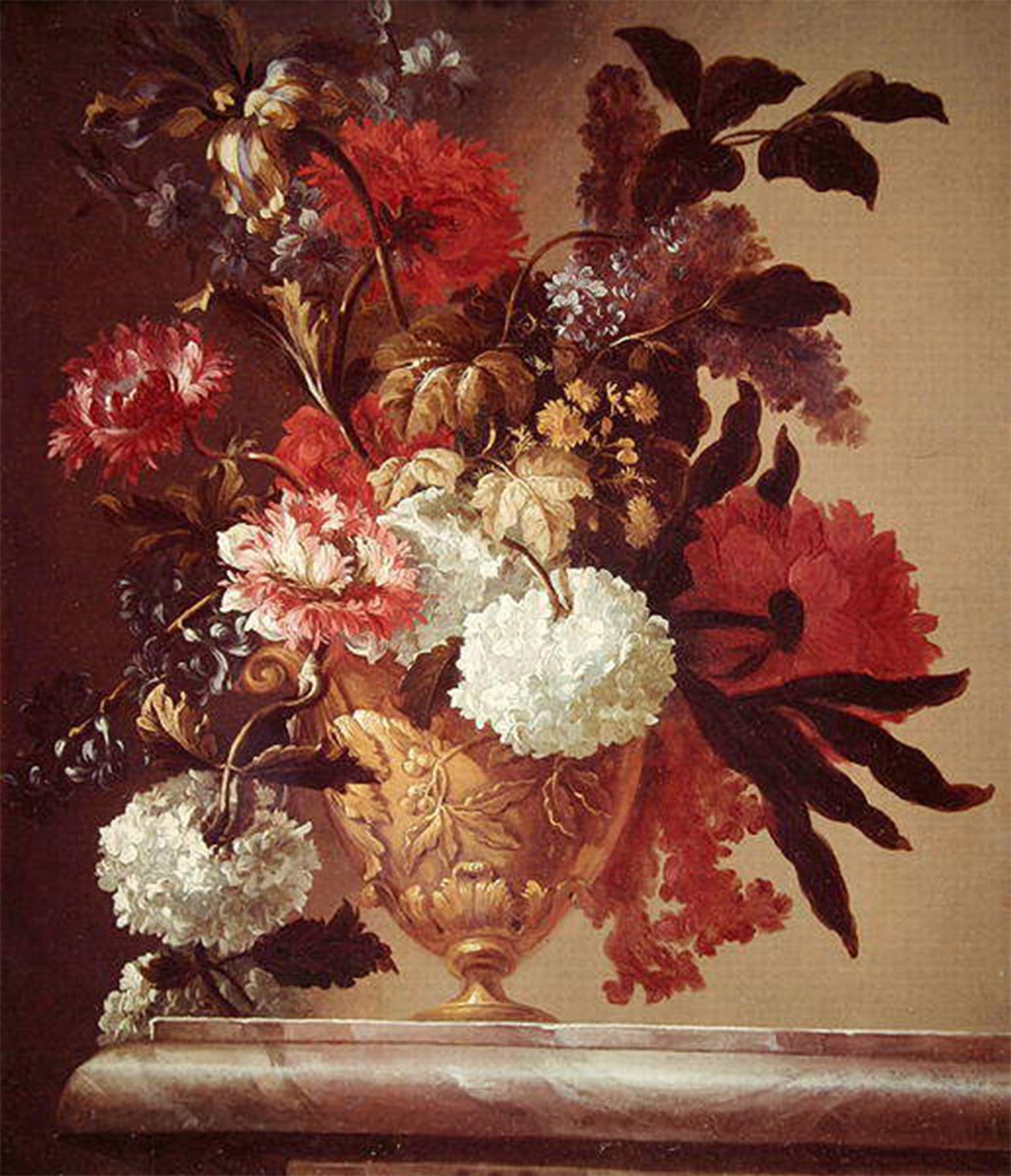 ARTXLXXBN Famous Prints Artwork Pictures Poster Painting Art Flowers in a Vase by Jean Baptiste Monnoyer Artwork Landscape Pictures for Home Decor 60x90cm
