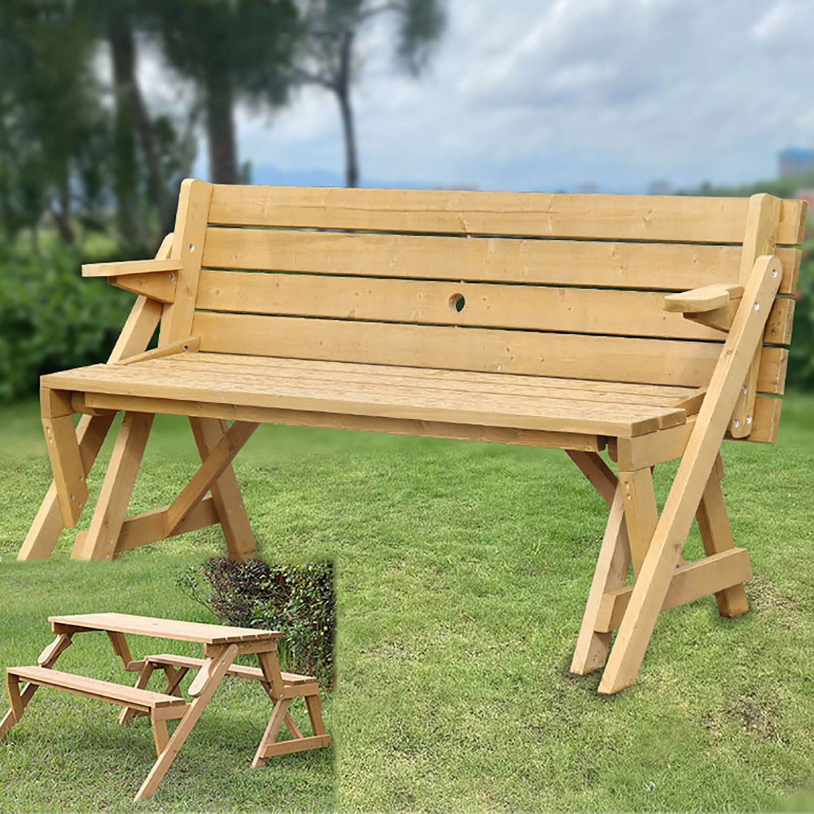 Amazon.com: XGQXZWC 2 in 1 Convertible Picnic Bench Table