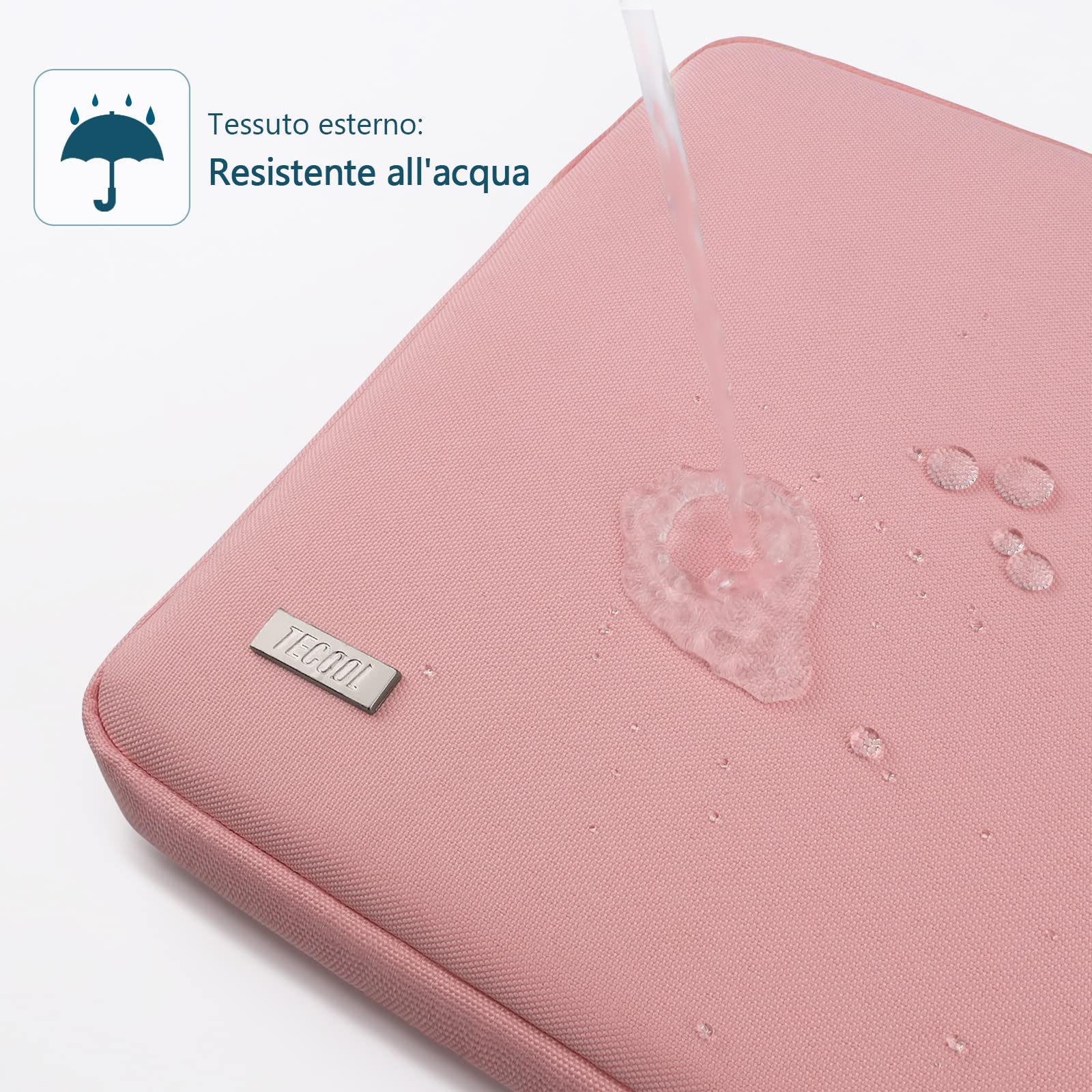TECOOL Custodia PC 15-15.6 Pollici, Protettiva Custodia Portatil Computer 15.6 Pollici Compatibile con 15-15.6" HP Pavilion Lenovo Thinkpad Ideapad Dell Acer ASUS Chromebook Notebook,Rosa