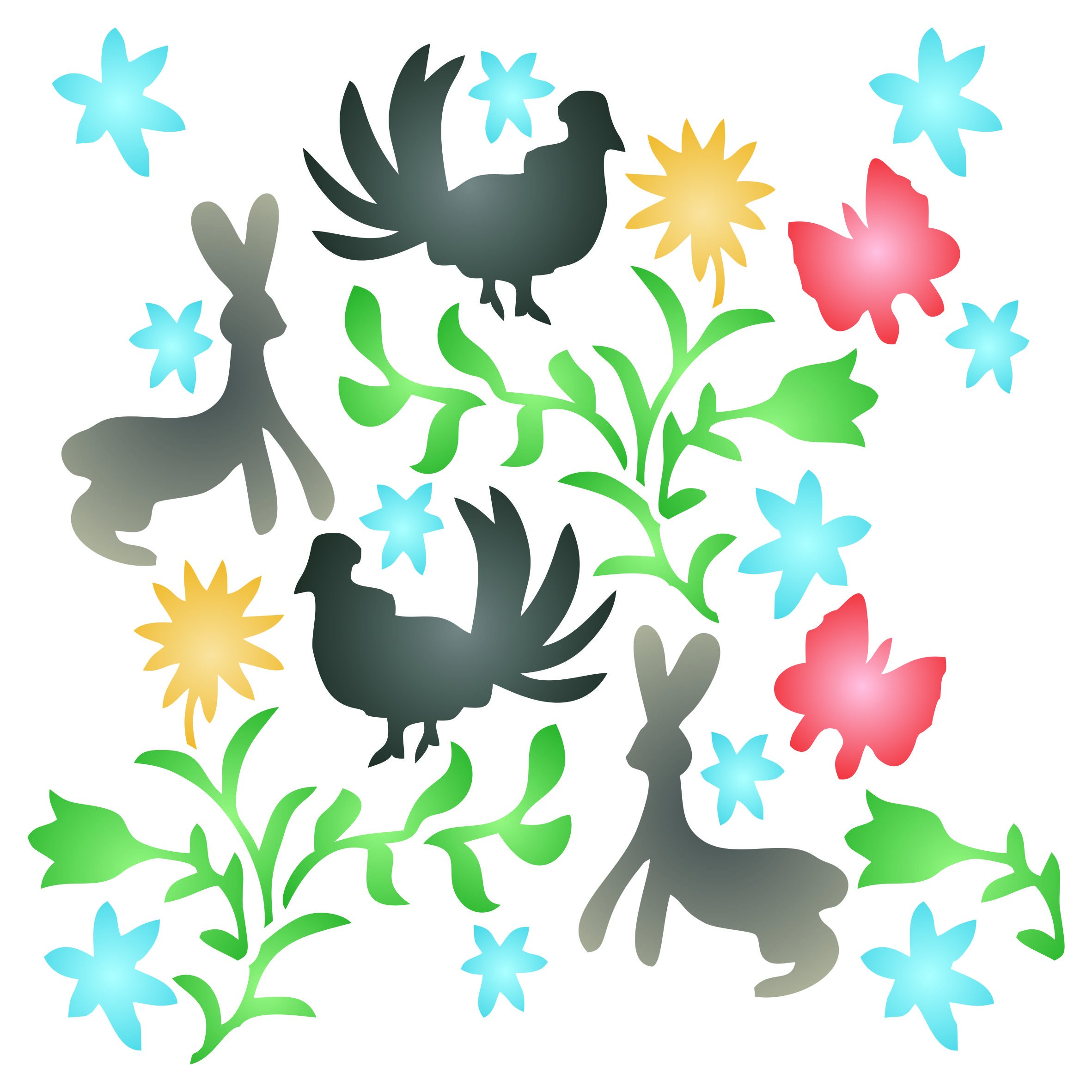 CLODEGSStencils for Walls - Otomi Pattern Stencil - Reusable Allover Mexican Art Embroidery Stencils for Painting - Use on Paper Projects Walls Floors Fabric Furniture Glass Wood etc. L