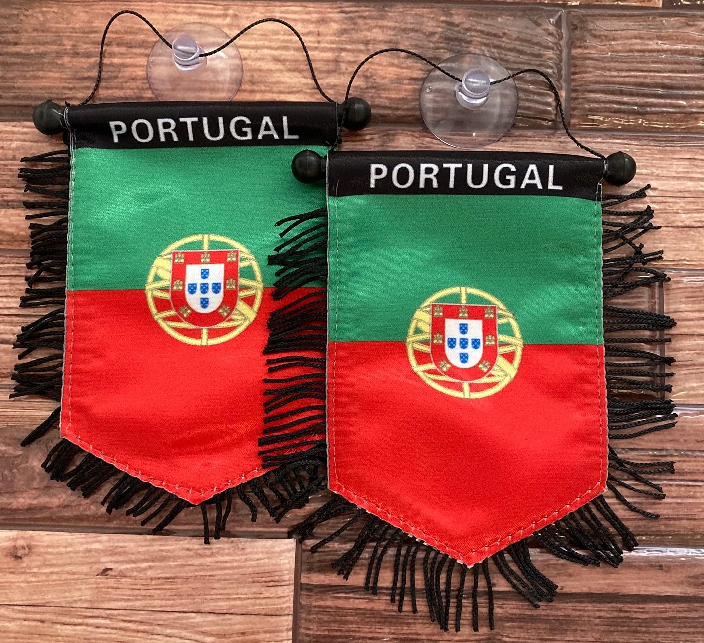 Mini Bandera De Portugal – 2 Lados – Ideal Para Coche, Espejo O Casa – Pequeña Y Resistente
