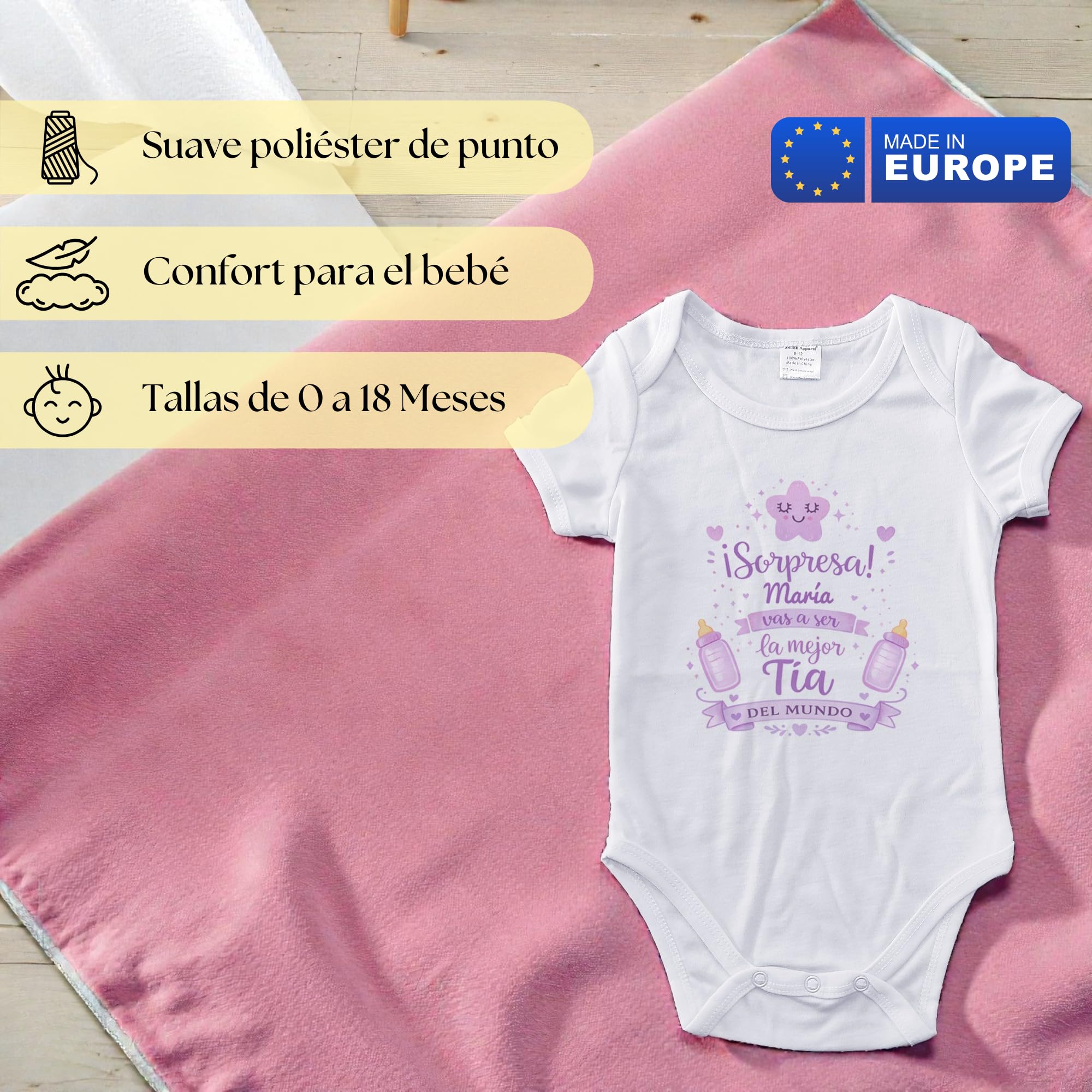 LolaPix Body Vas a ser... Bebé. Body Personalizado para Bebes. Regalo Sorpresa Anuncio Embarazo para Abuela. Manga Corta y Larga - Tallas de 0 a 18 meses — view 2