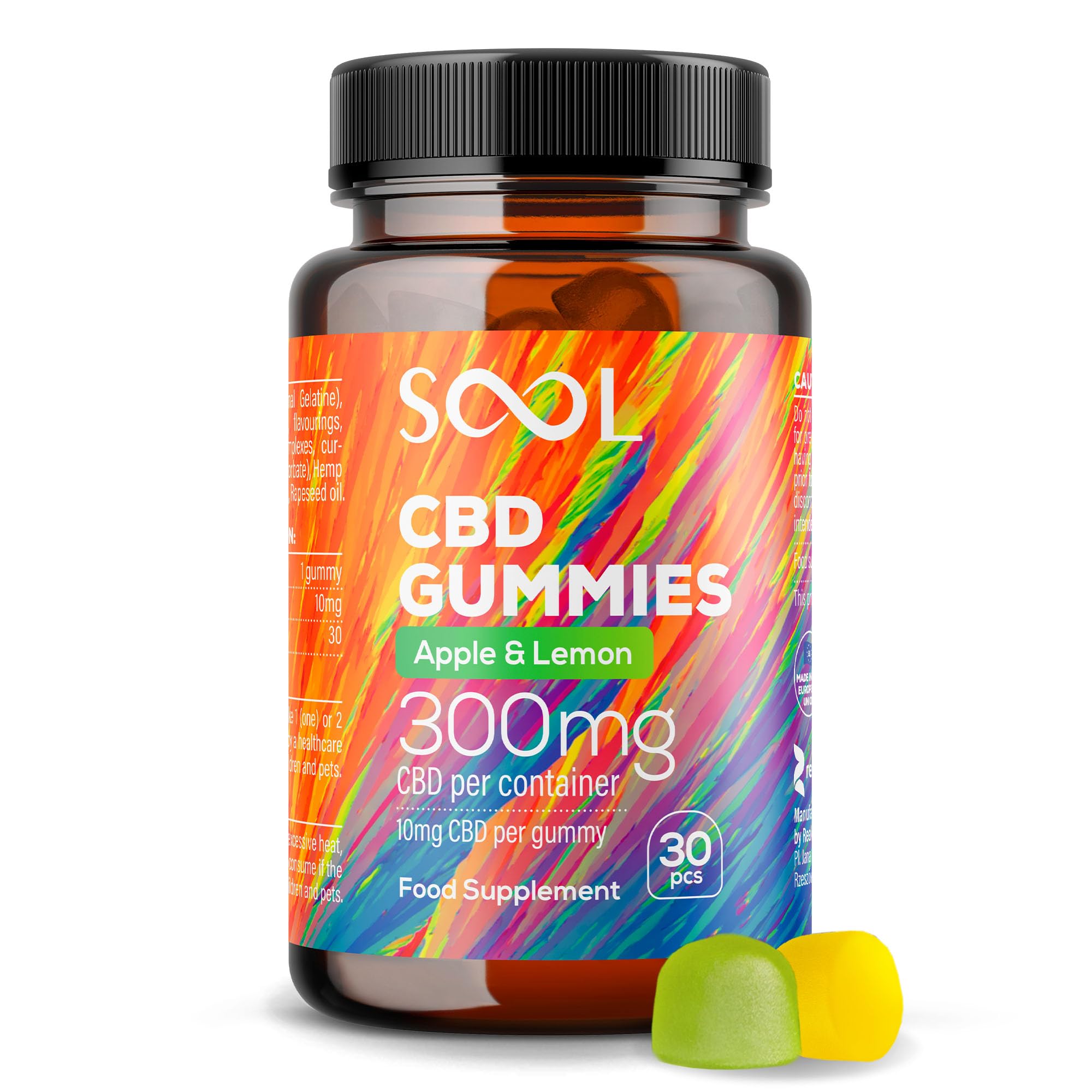 SOOL CBD Gummies 300 30pcs | 10mg CBD per Gummy | Broad Spectrum CBD Oil Based