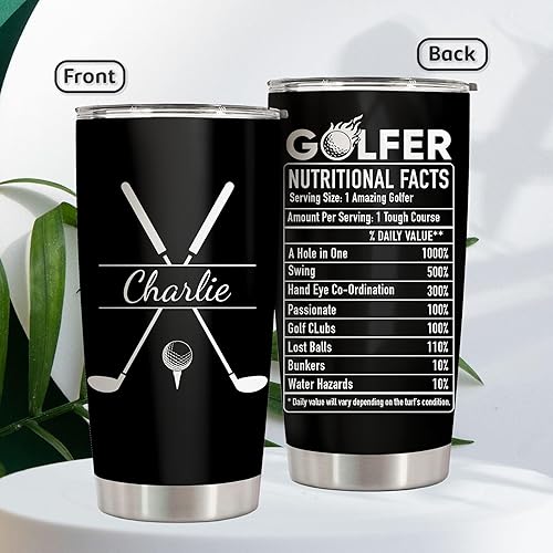 Miniatura 2 de Regalos personalizados de golf para hombres, vaso de acero inoxidable de 20 onzas, regalos de golf para mujeres, regalos de golf para papá, regalos