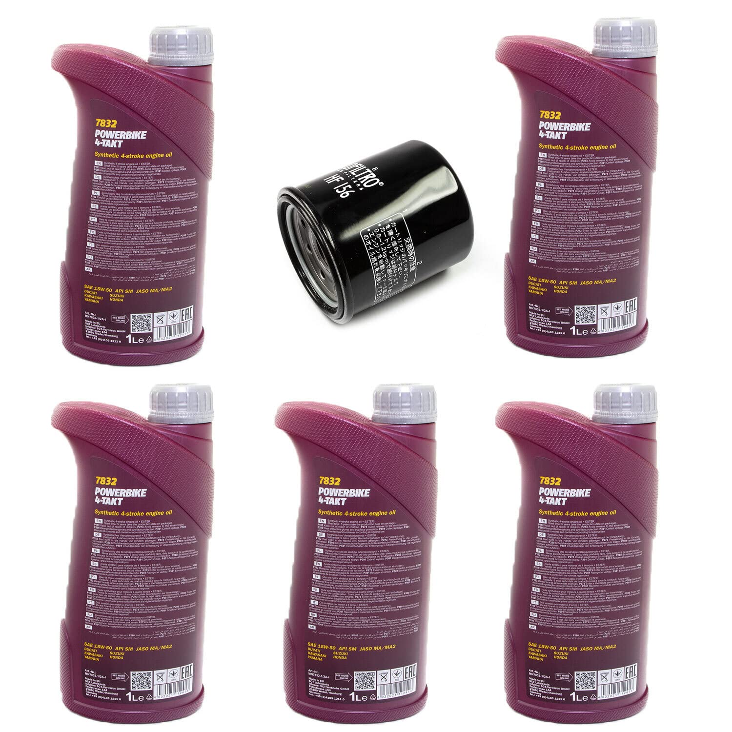 Motoröl Set 15W50 5 Liter + Ölfilter HF156 für KT M