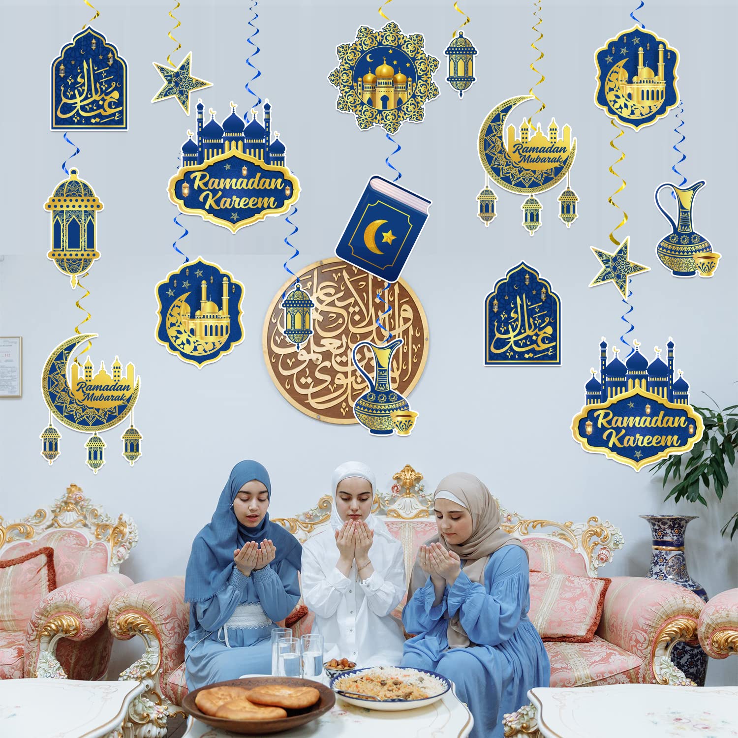 Decorazioni Eid Mubarak 36 Pezzi - Vortici E Striscioni Per Festa Ramadan E Eid Al-fitr - Foto 9