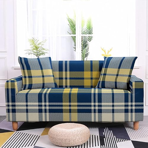 HzmjTKyQ Stretch Plaid Printed Sofa Slipcover Elastic Sofa Covers for Living Room L Shaped funda Sofa Chair Couch Cover 1234-seater