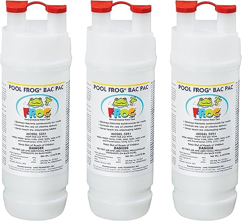 3 Pool FROG Bac Pacs prellenado con 2.2 libras de tricloro