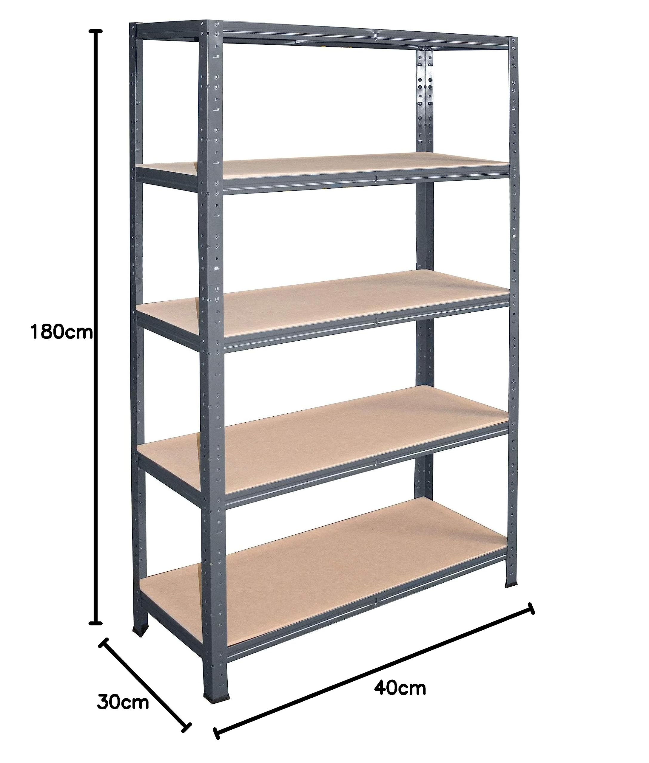 shelfplaza Home 180x40x30cm Schwerlastregal anthrazit mit 5 Böden x 175kg | Kellerregal · Lagerregal · Metallregal · Regale für Kellerraum · Steckregal · Abstellraum Regal