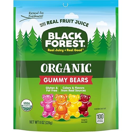 Black Forest Organic Gummy Bears Candy, 8 Ounce Bags (Pack of 6) - Bears - 6 Count