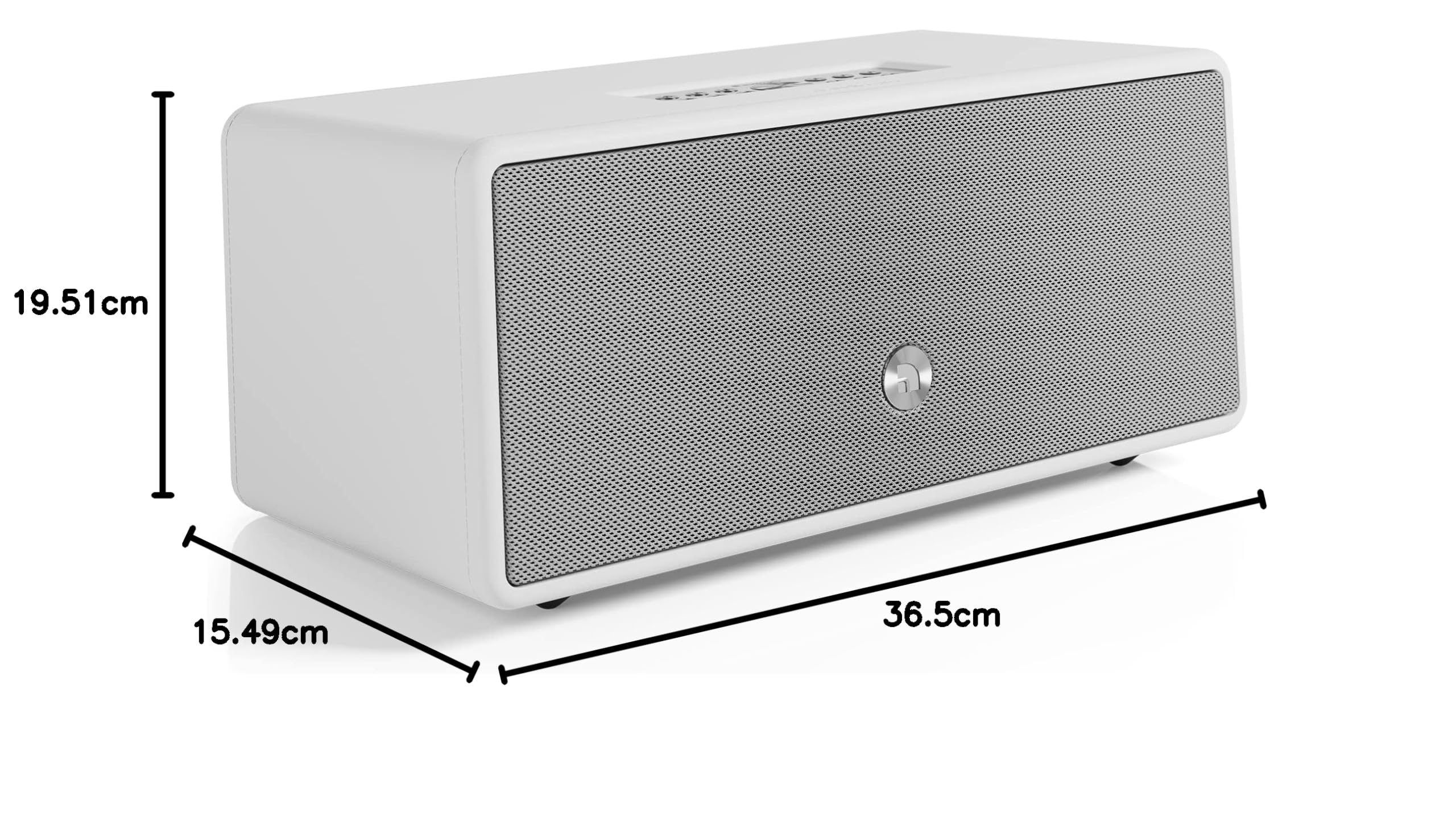 Audio Pro Drumfire-D2 - Enceinte Multiroom Ultra Puissante avec Bluetooth & WiFi - Enceinte Stéréo avec AirPlay 2, Chromecast, Spotify sans Fil - Blanc