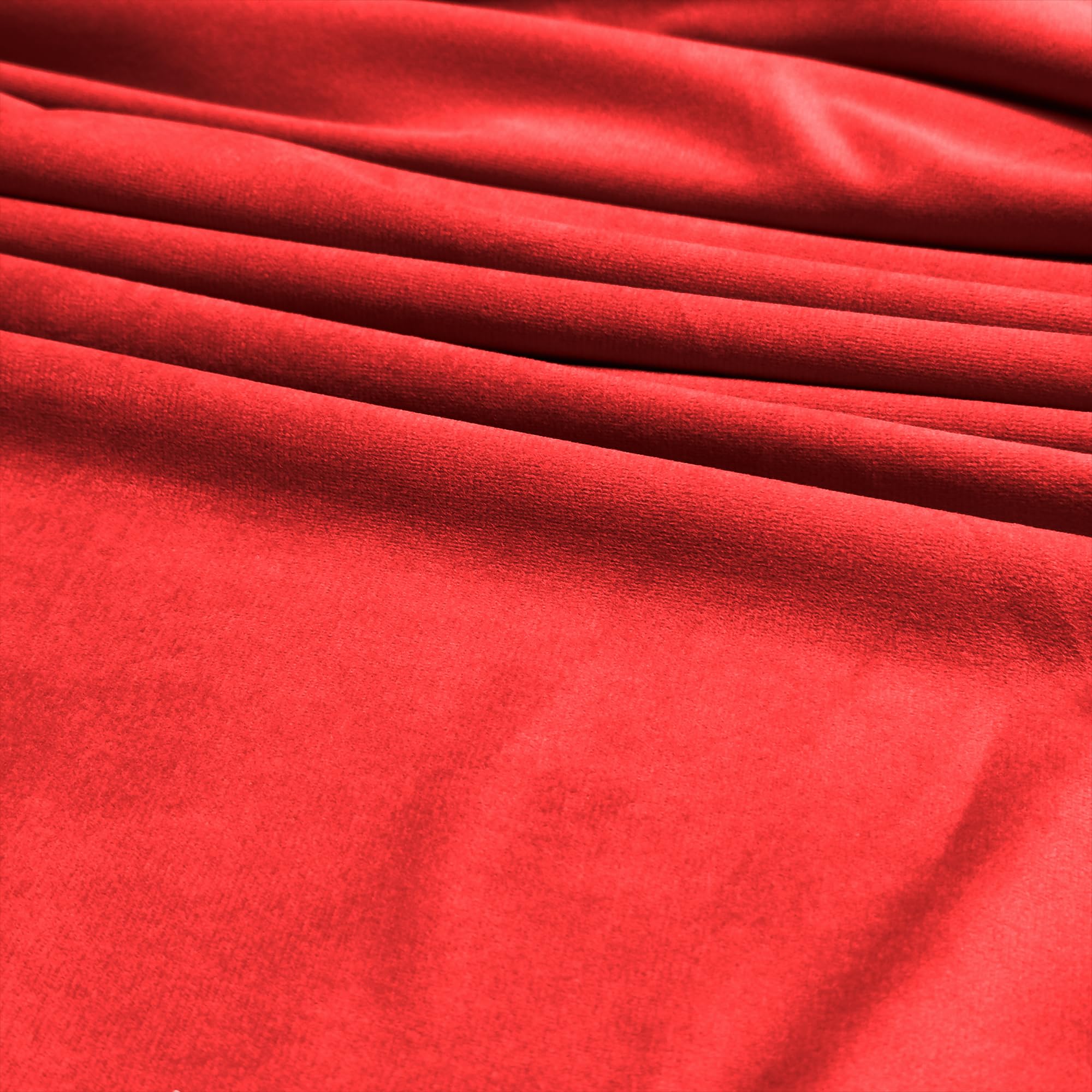Luxury Velvet Upholstery Fabric – Soft Sheen 100% Polyester, 225 GSM Knitted Backed – Red – 2 Metre (200cm x 148cm) — image 1