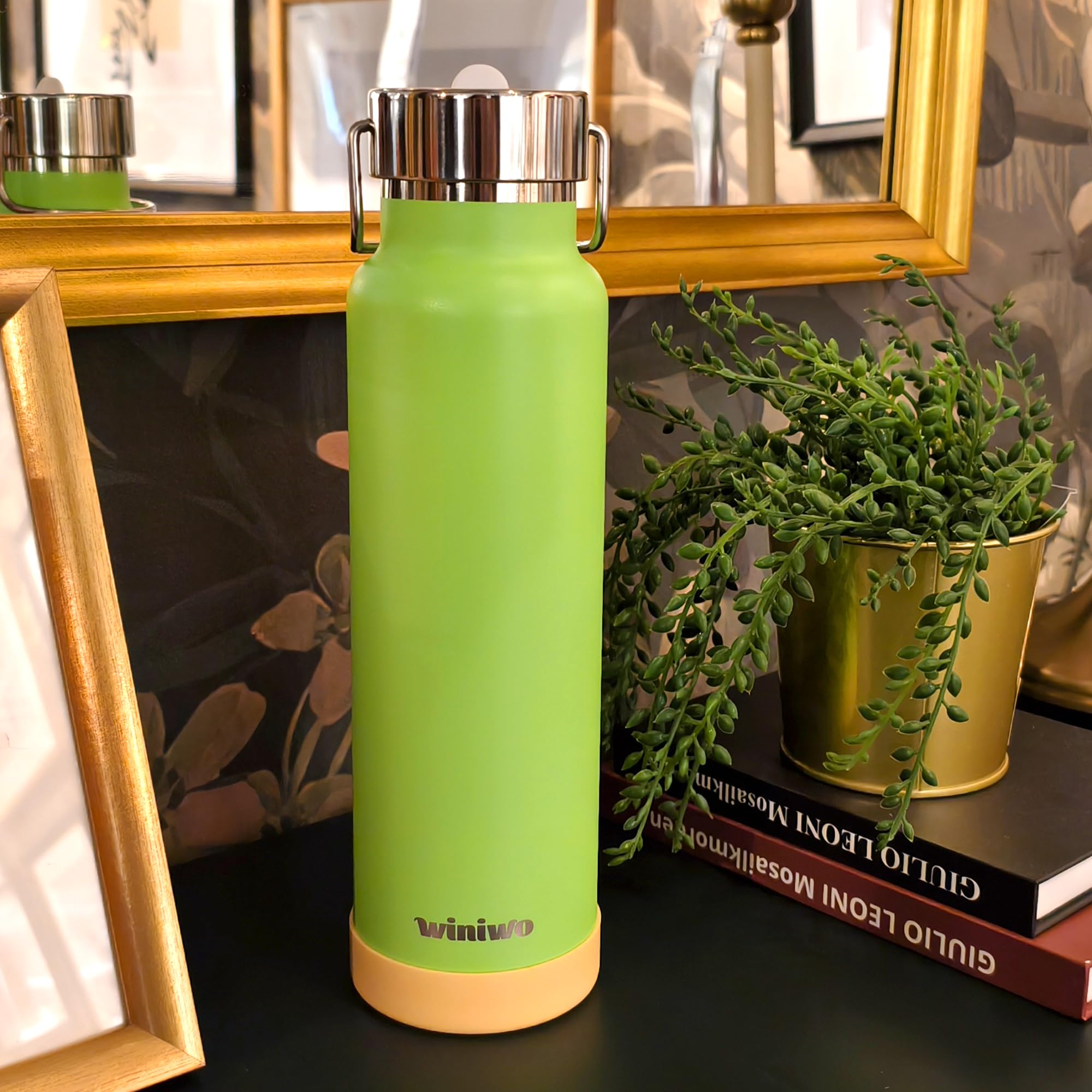 WINIWO 24 Oz Halloween Insulated Water Bottle - Stainless Steel, Flip Straw, Leakproof, Fits Cup Holders, Ghost Pumpkin Design - View #7