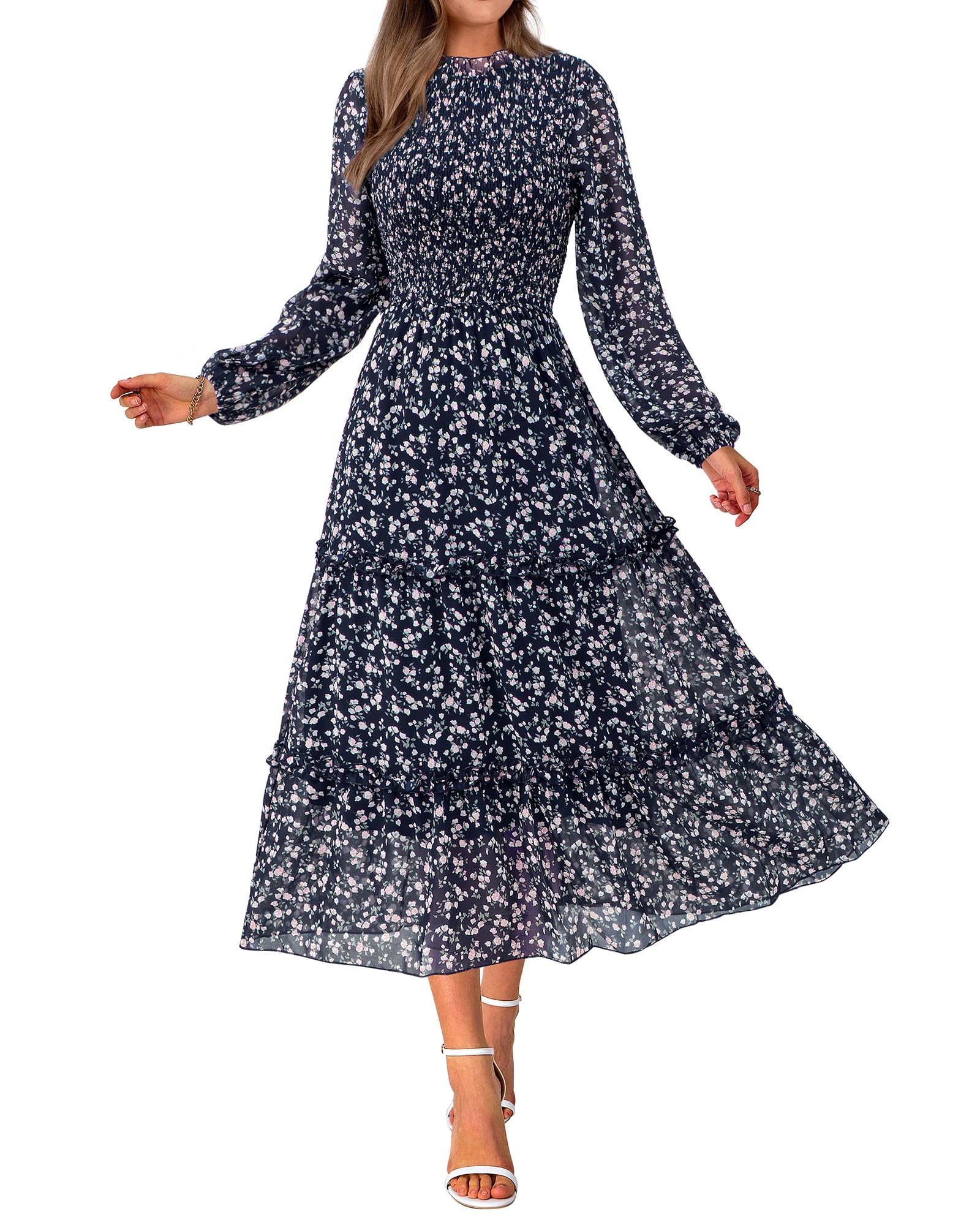 NOLLSOM Women Fall Dress 2026 Long Sleeve Wedding Guest Maxi Dresses