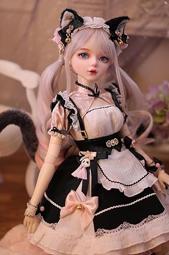 Miniatura 8 de VLEYAN Muñeca BJD pintada a mano, muñeca de princesa articulada de bola de 13 de 22.8 pulgadas, cuerpo de PVC con 31 articulaciones móviles, regalo