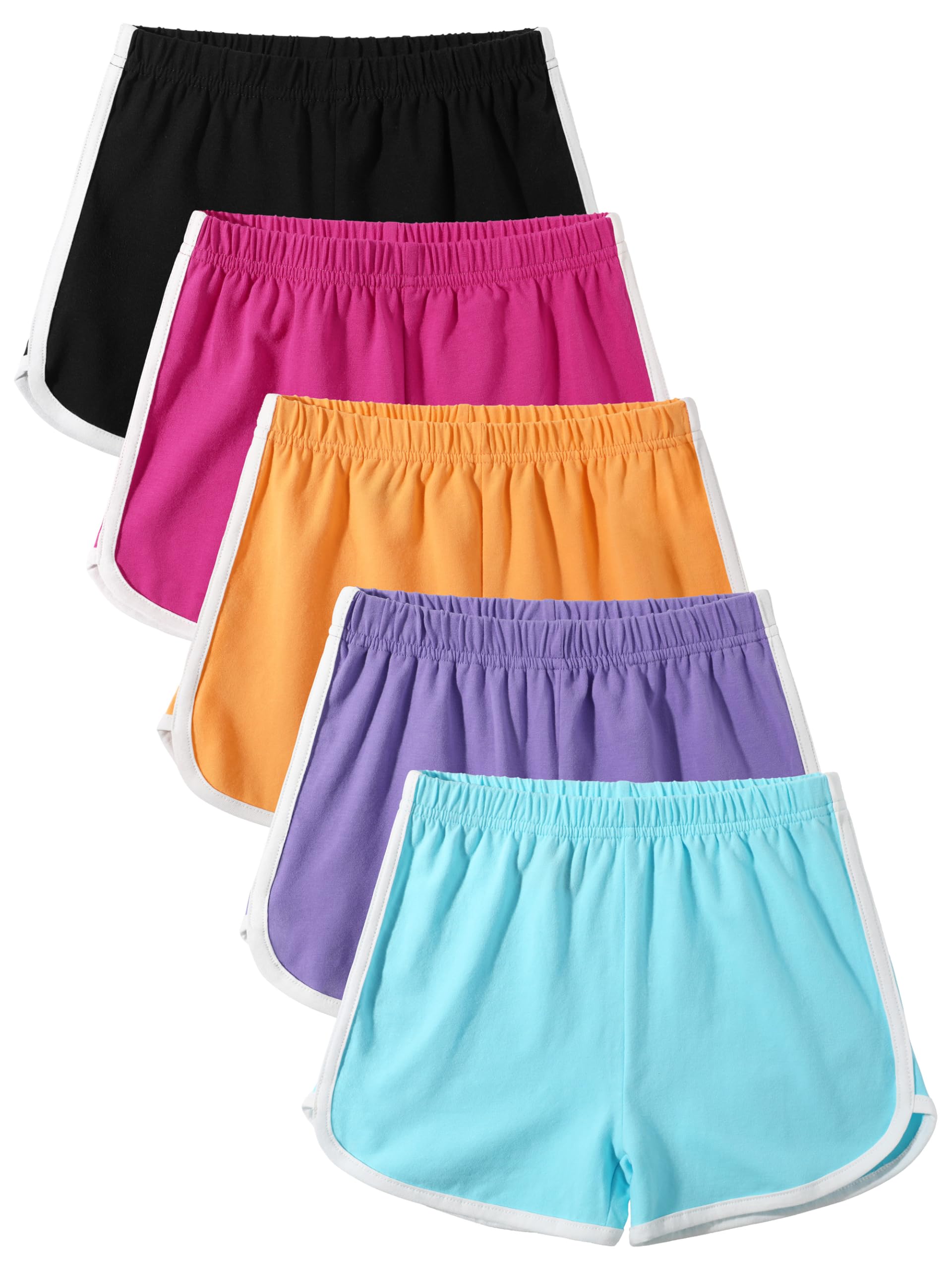 5 Pack Cotton Girls Shorts Toddler Girls Athletic Biker Running Shorts Dolphin Yoga Shorts for Kids - 2