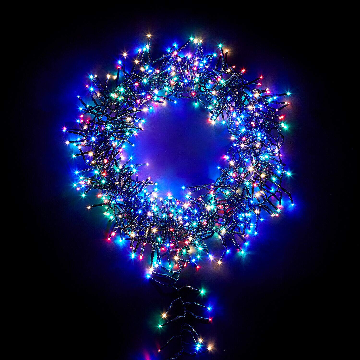 Festive Magic 200 Christmas LED Multi Colour Multi-Action Cluster Xmas Indoor Outdoor Battery Operated Lights