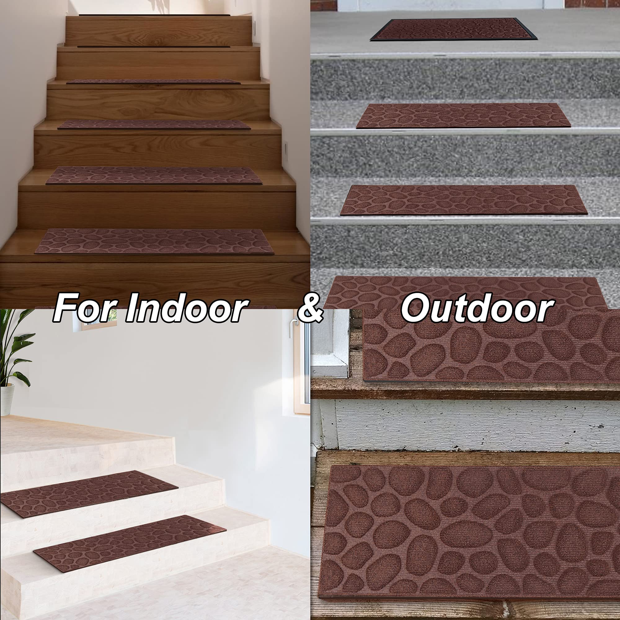 Buy Aucuda Stair Treads, 6 Stair Treads for Wooden Steps, Stair Treads