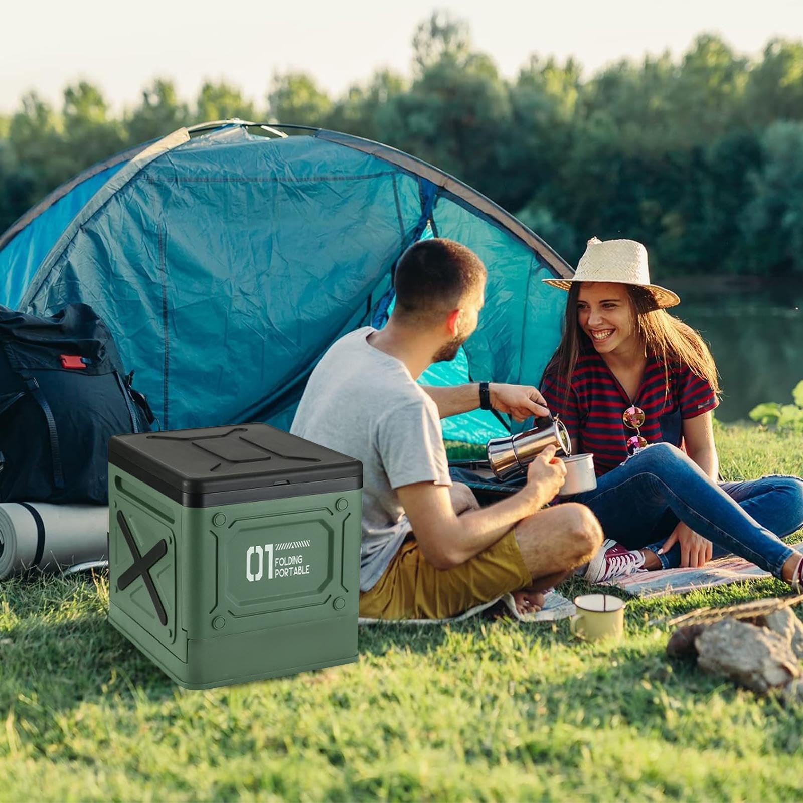 Inodoro portátil para camping al aire libre | Residuos compactos para exteriores | Sistema de eliminación de residuos higiénico y práctica bolsa de transporte para aventuras al aire libre, senderismo