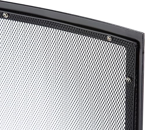 Miniatura 8 de UniFlame, S-1042, pantalla negra curvada de la chimenea del hierro forjado del solo panel