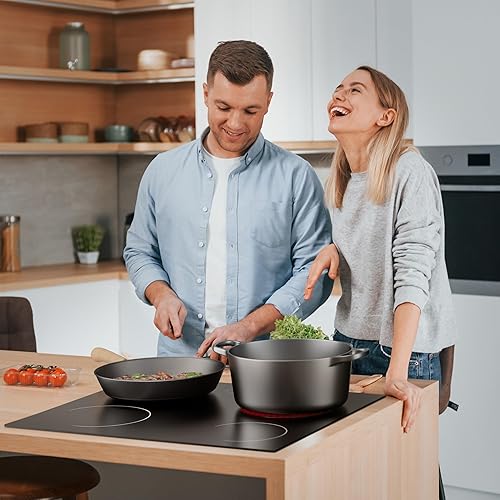 Miniatura 8 de CDV - Placa eléctrica de 4 quemadores de 24 pulgadas, estufa eléctrica integrada, 220-240 V con bloqueo para niños, control táctil, indicador de