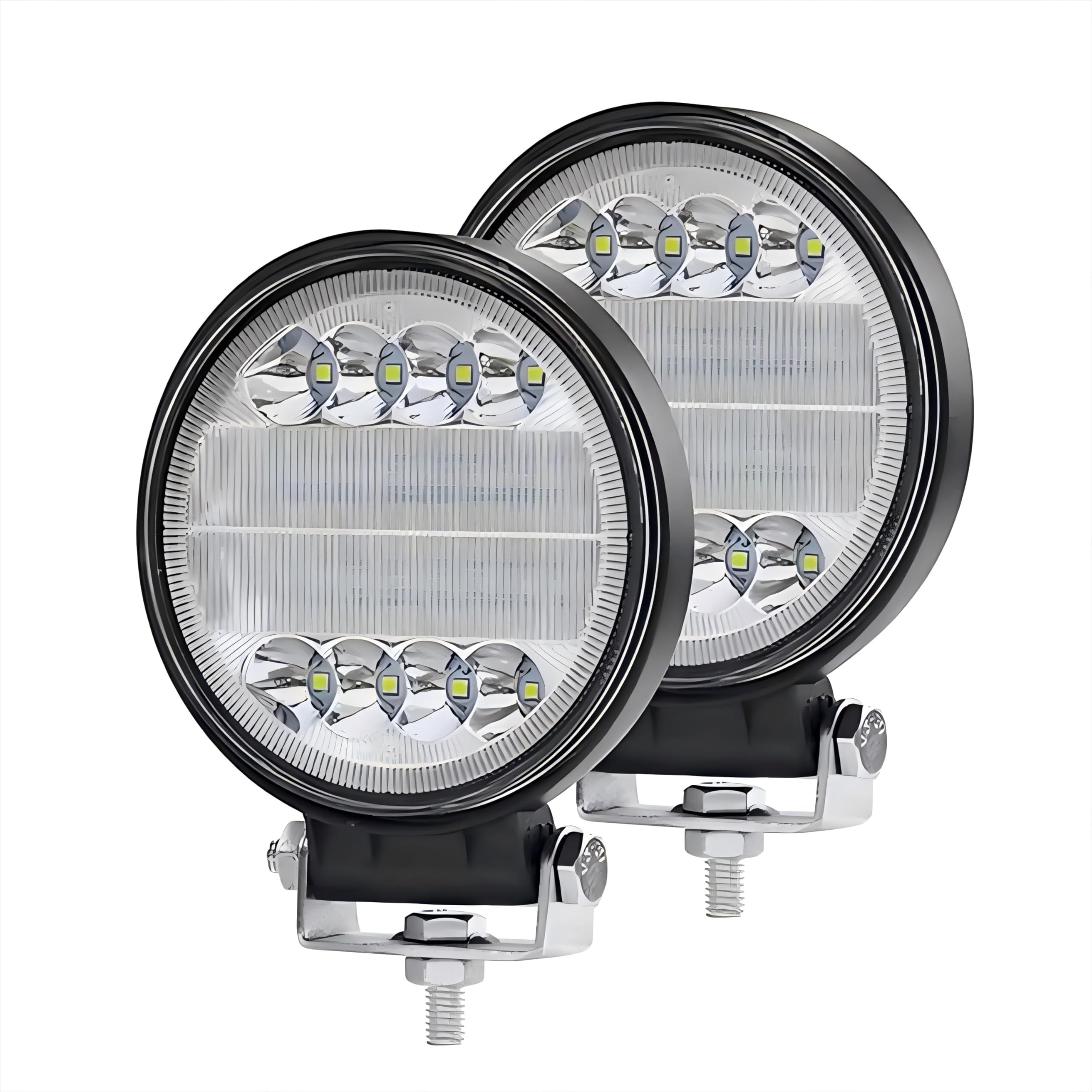 WELLIT Scheinwerfer LED Arbeitsscheinwerfer 2x72W 12v 24v,Runde LED Zusatzscheinwerfer Offroad Wasserdicht IP68 Traktor SUV Auto