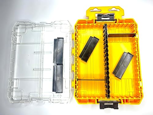 Miniatura 3 de DWAN2190 Caja de herramientas Compartimentos Tapa Transparente Organizador de Brocas Amarillas Extraíbles Piezas Caja N733460 N733461 Compartimentos