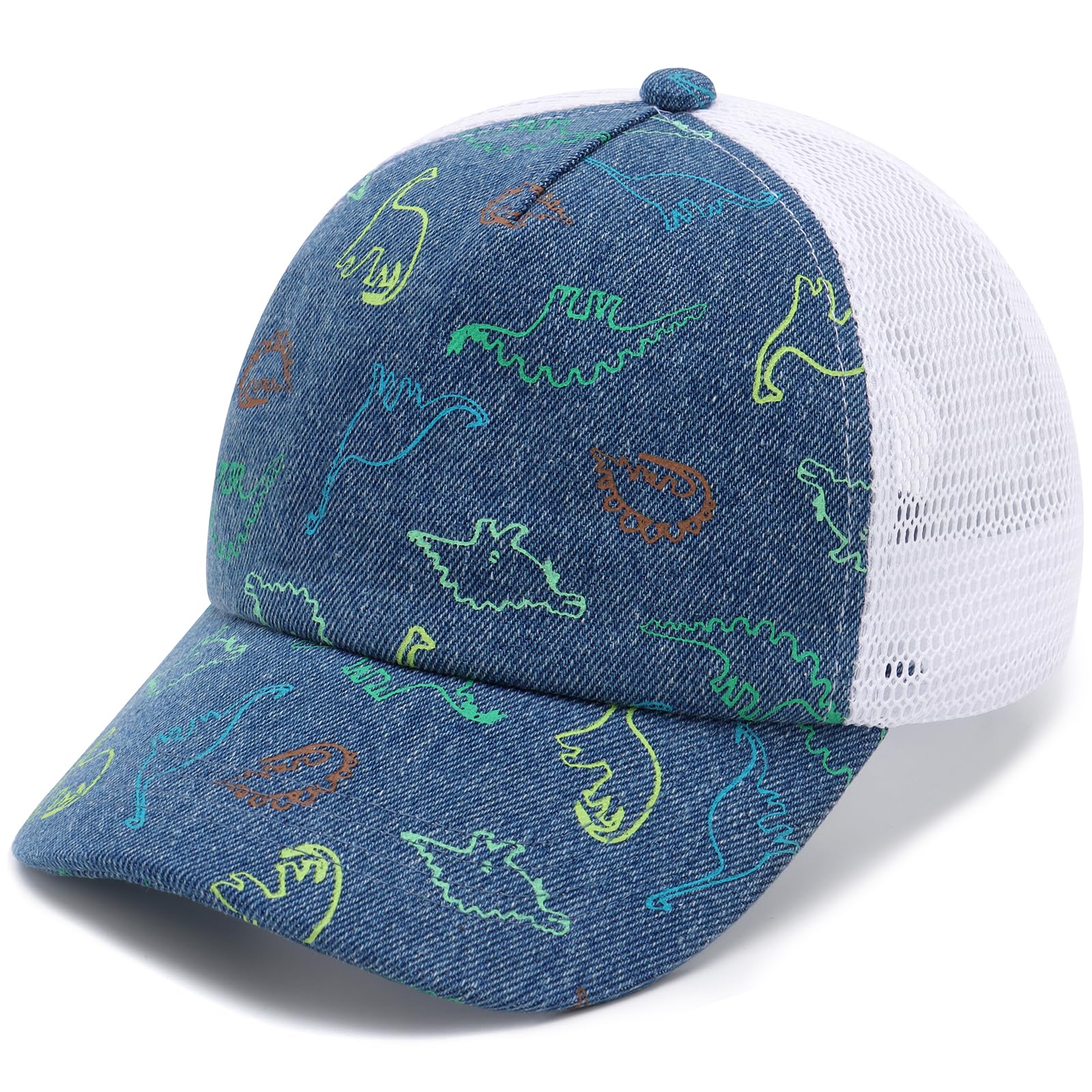 Duoyeree Toddler Baseball Hat, Dinosaur Mesh Adjustable for 0-8T Kids