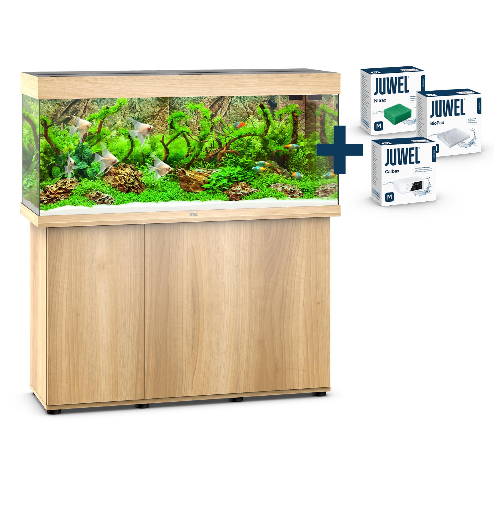 JUWEL Aquarium Rio 240 Kombination helles Holz Premium-Bundle